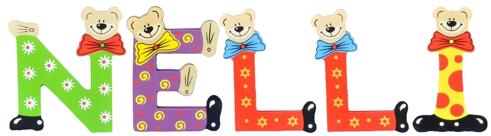 Playshoes Deko-Buchstaben (Set, 5 St), Kinder Holz-Buchstaben Namen-Set  NELLI - sortiert Farben können variieren bunt online kaufen | OTTO