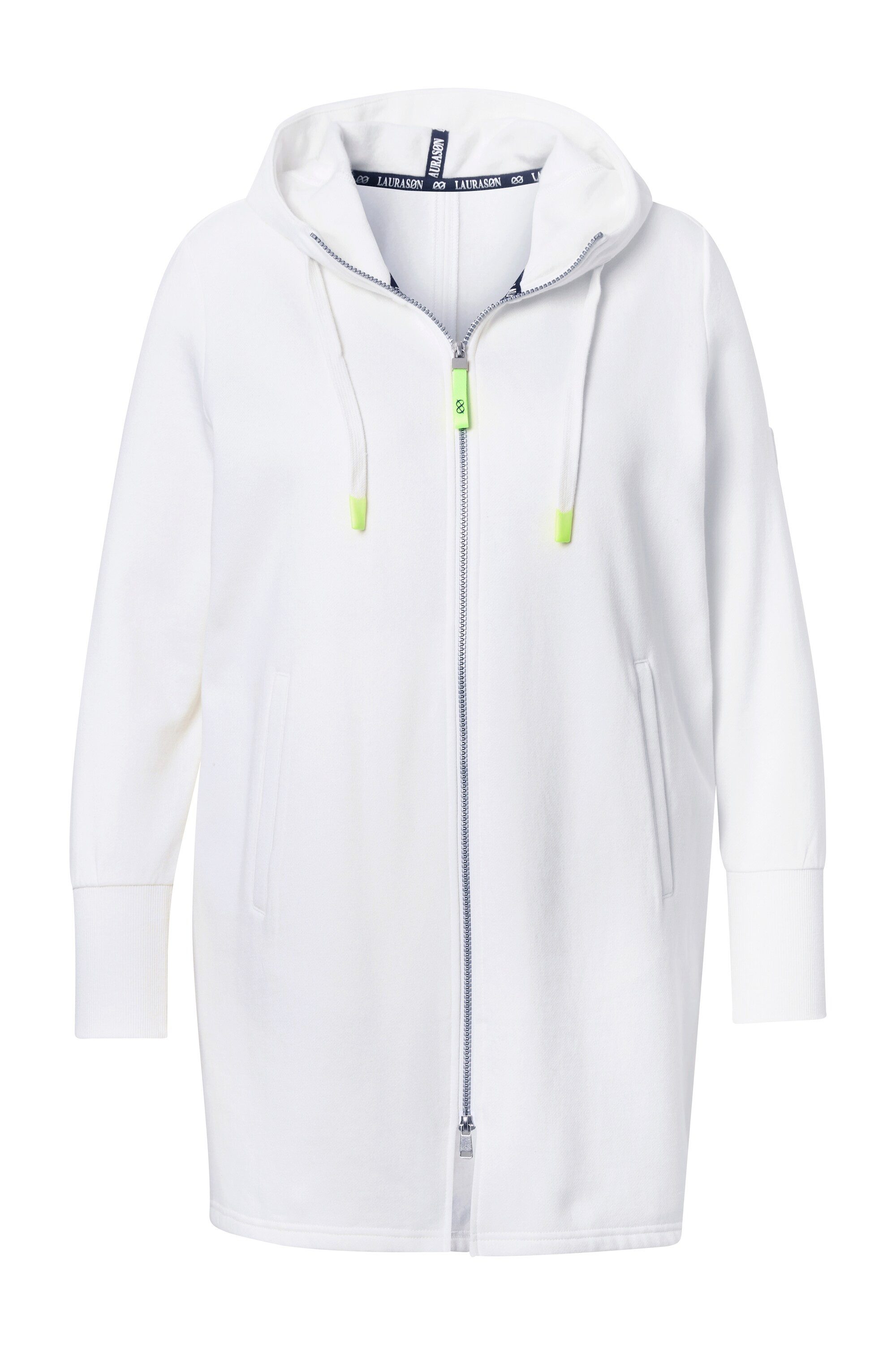 Laurasøn Sweatjacke Sweatjacke lang geschnitten Kapuze Langarm günstig online kaufen