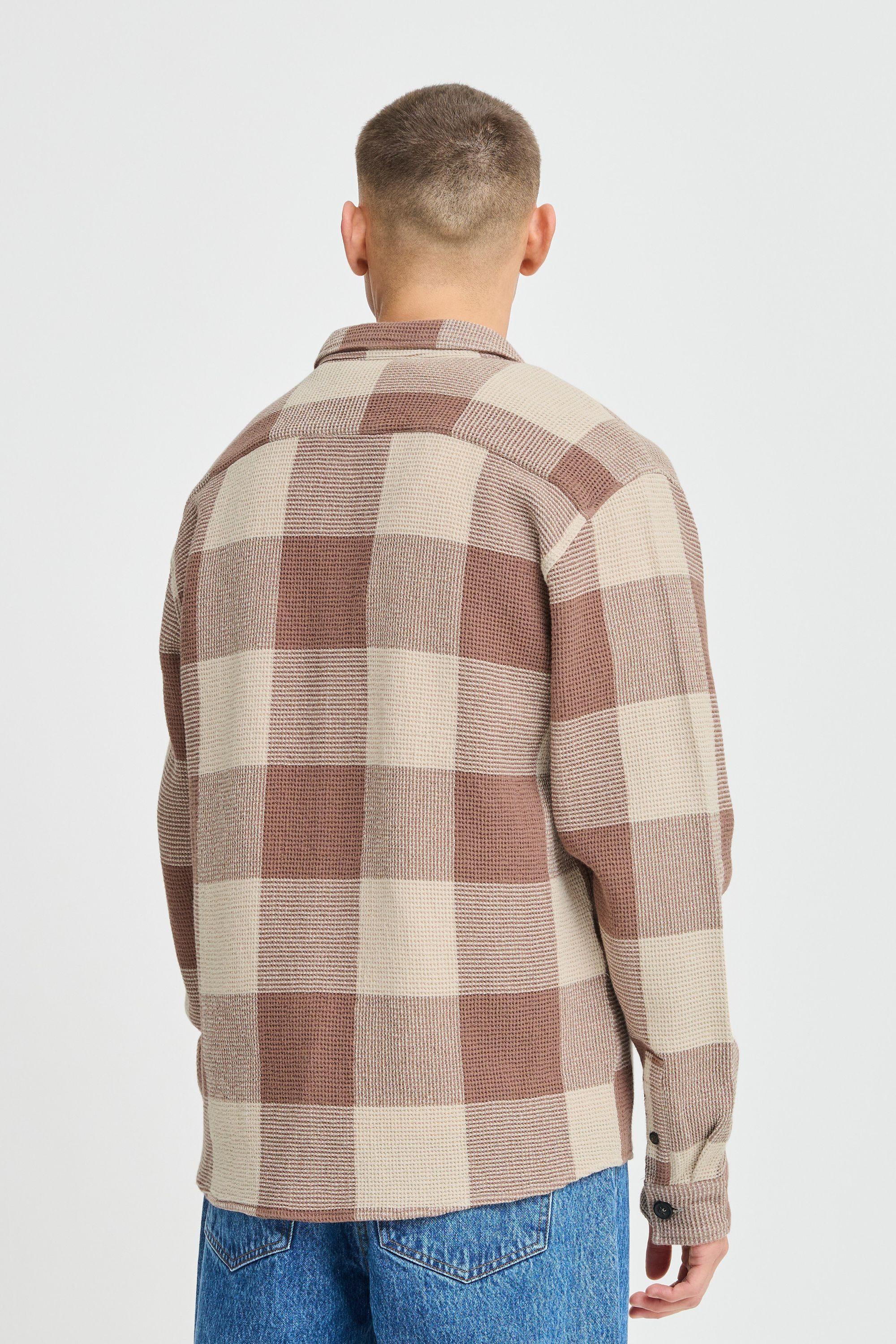 !Solid Langarmhemd SDOLIVER WAFFLE CHECK Lässiges Baumwollhemd