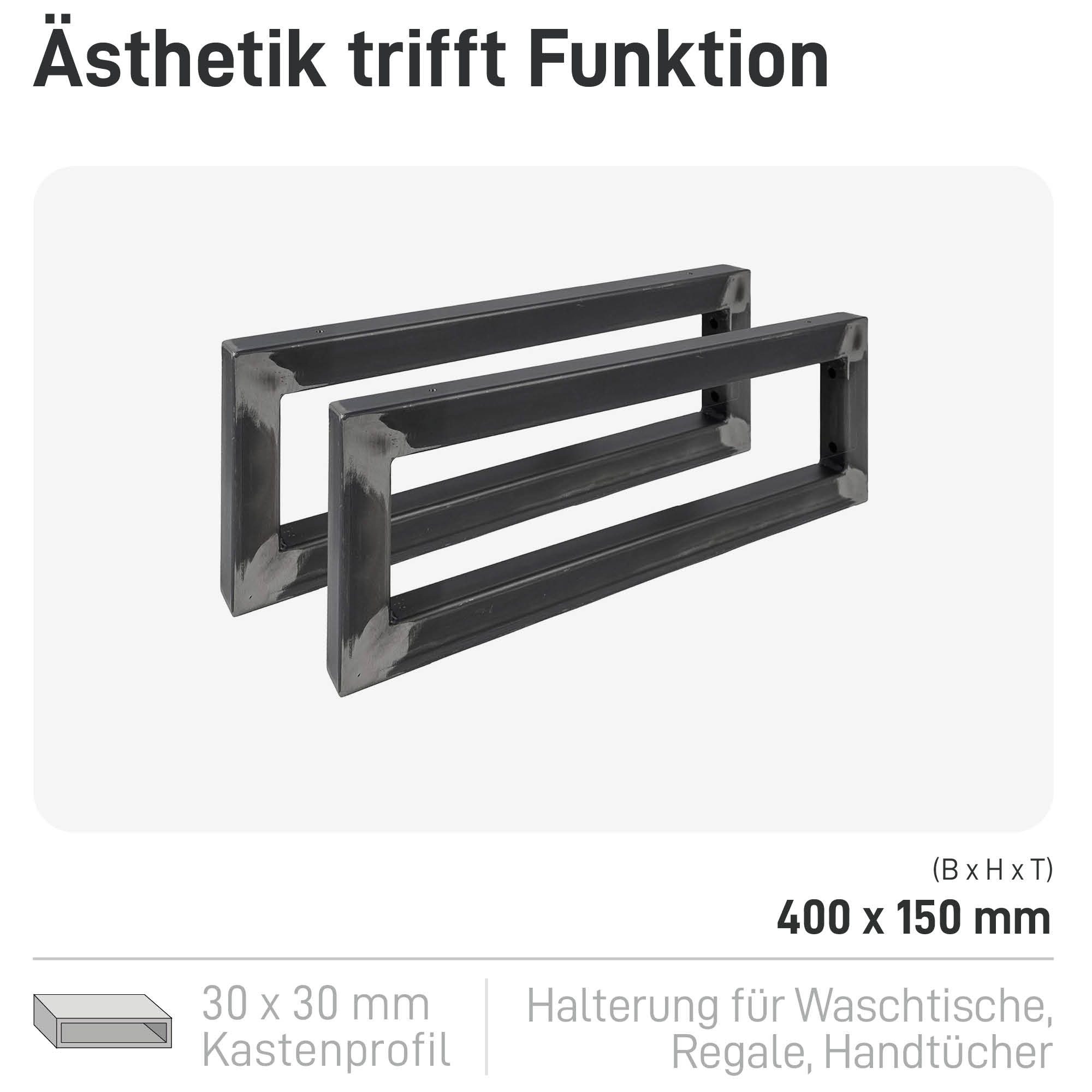 Natural Goods Berlin Wandregalhalter Wandkonsole RECHTECK, günstig online kaufen
