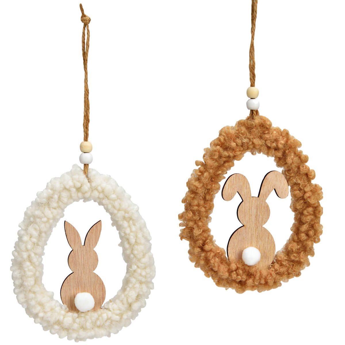 Dekohänger Ostereier zum aufhängen 2er Set hängende Osterdeko Plüsch