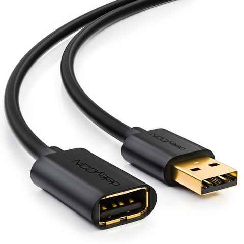 deleyCON deleyCON 3,0m USB 2.0 Verlängerungskabel USB A-Stecker zu USB USB-Kabel