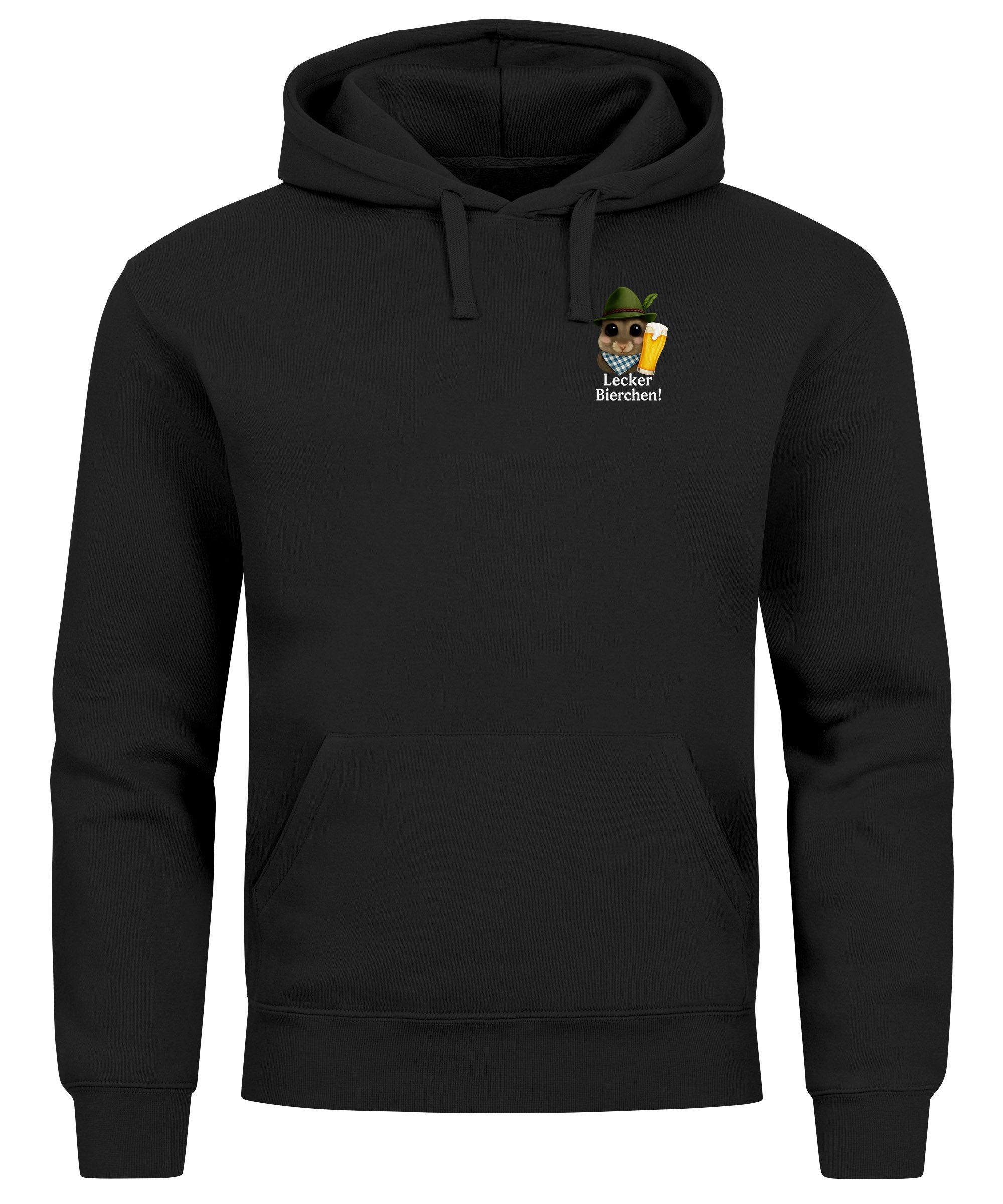 MoonWorks Hoodie Hoodie Herren für das Oktoberfest Lecker Bierchen Trachten Hamster