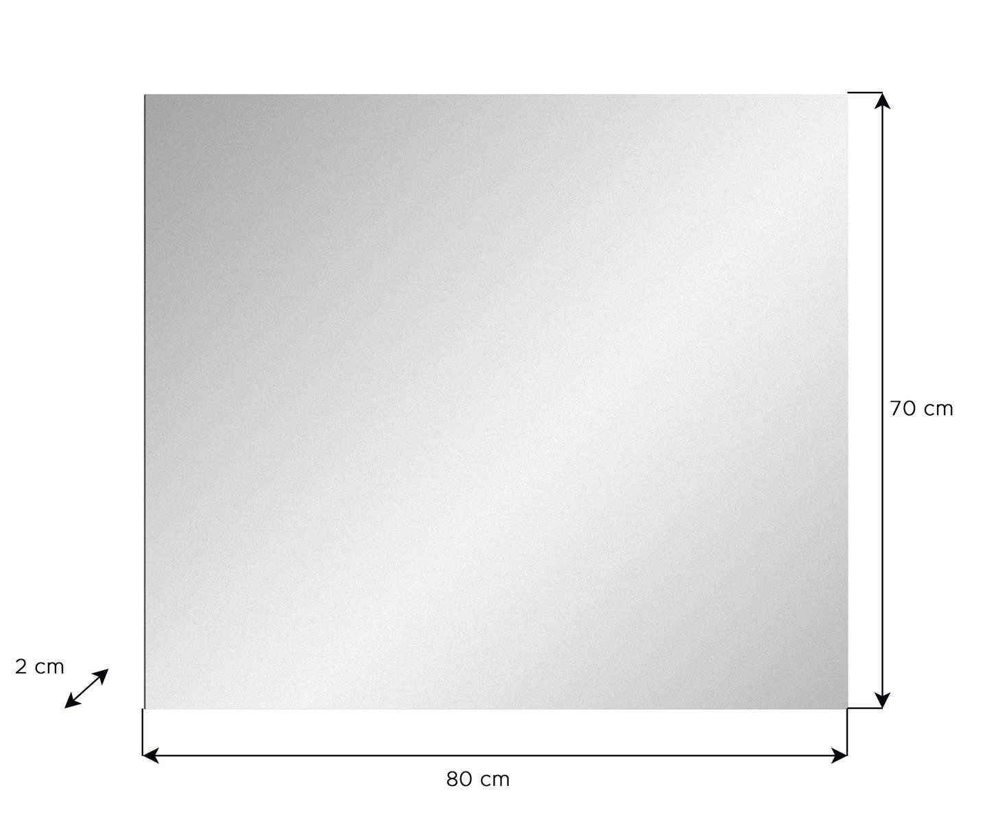 möbelvita Wandspiegel Mambo Spiegel B/H/T 80x70x2 in Rauchsilber und weiß