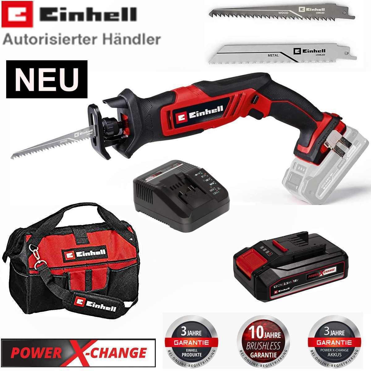 Einhell Akku-Säbelsäge Akku-Säbelsäge TE-AP 18/13 Li- 18V Akku 2,5 Ah, Ladegerät Tasche