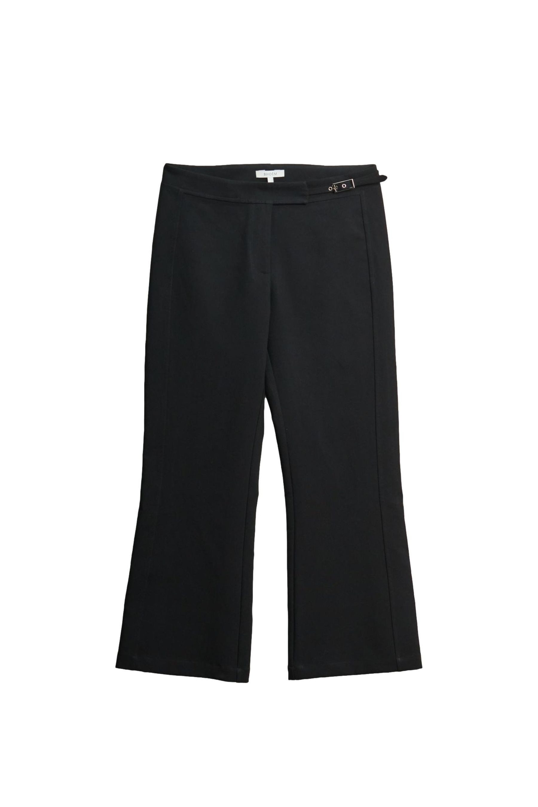 Bhoem Caprihose BHOEM Ausgestellte Cropped-Hose mit Schnalle (1-tlg)