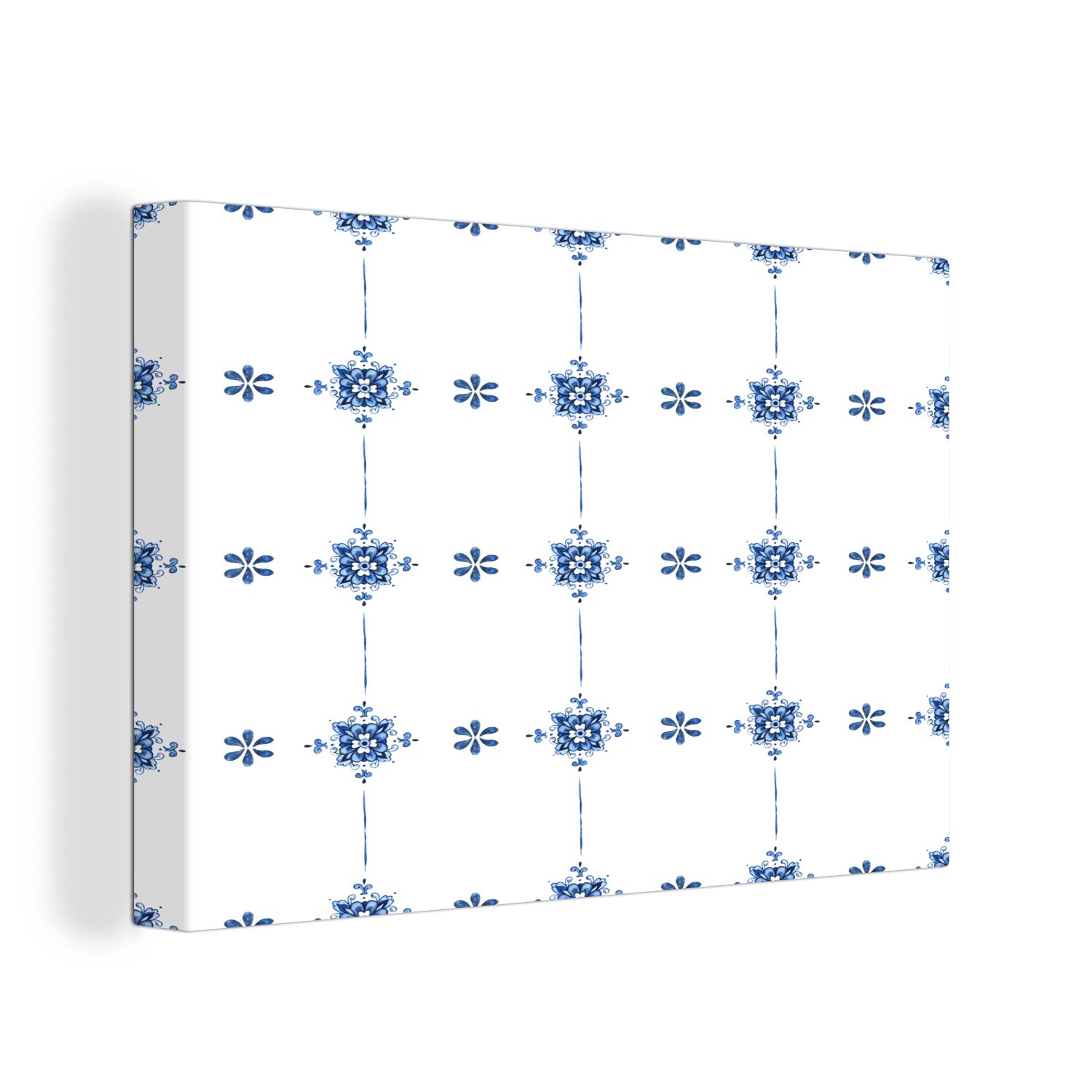 Leinwandbild cm St), OneMillionCanvasses® - (1 Blau 30x20 Leinwandbilder, Muster Wanddeko, Quadratisch, Wandbild - Aufhängefertig,