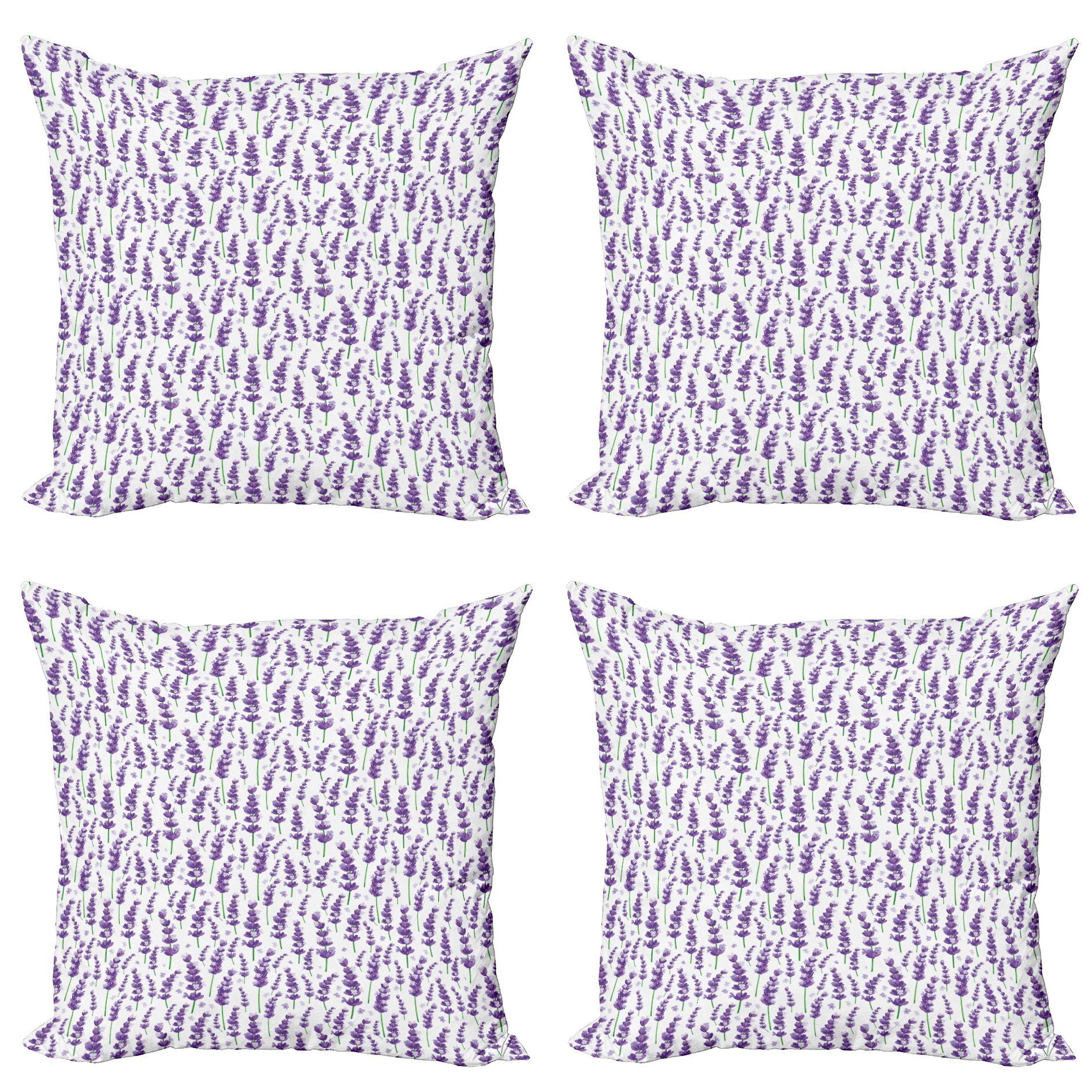 Frische Accent Doppelseitiger Abakuhaus Kräuter Kissenbezüge Stück), Blühende Modern Lavendel (4 Digitaldruck,