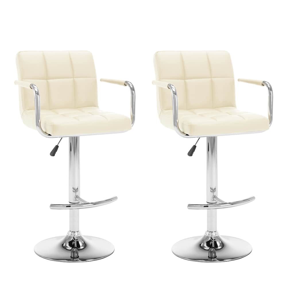 vidaXL Barhocker vidaXL Barhocker 2 Stk. Creme Kunstleder