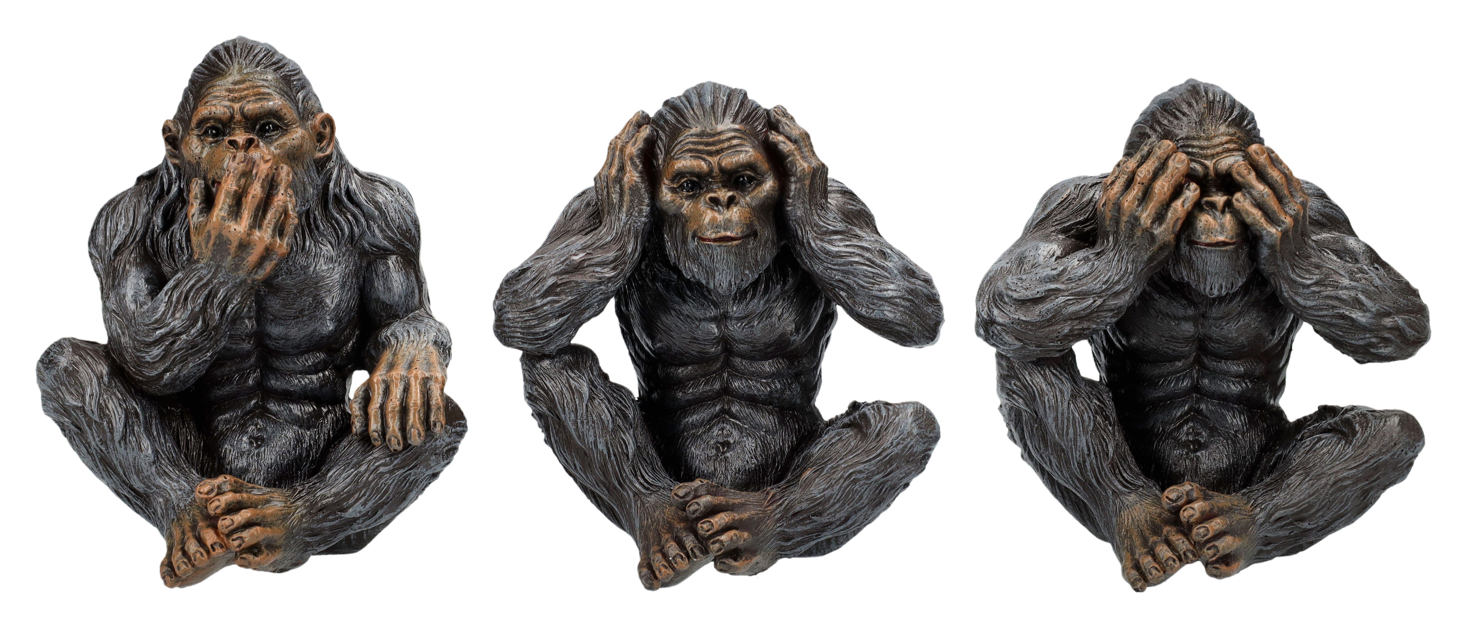 Figuren Shop GmbH Dekofigur Bigfoot Figuren Set – Nichts Böses Deko Sammlerfigur 11 cm Dekofigur