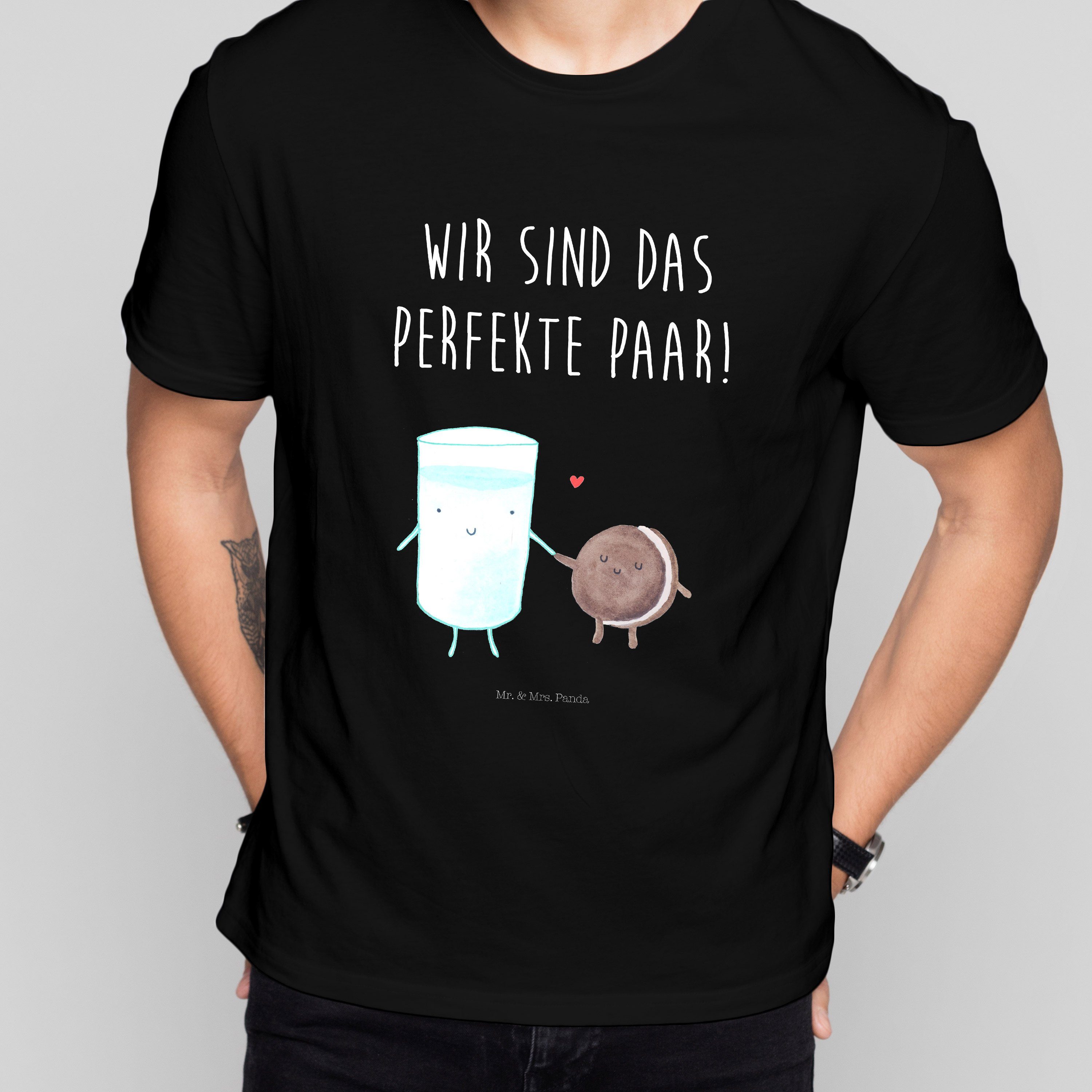 T-Shirt Milch & Keks - Schwarz - T-Shirt, Shirt (1-tlg)