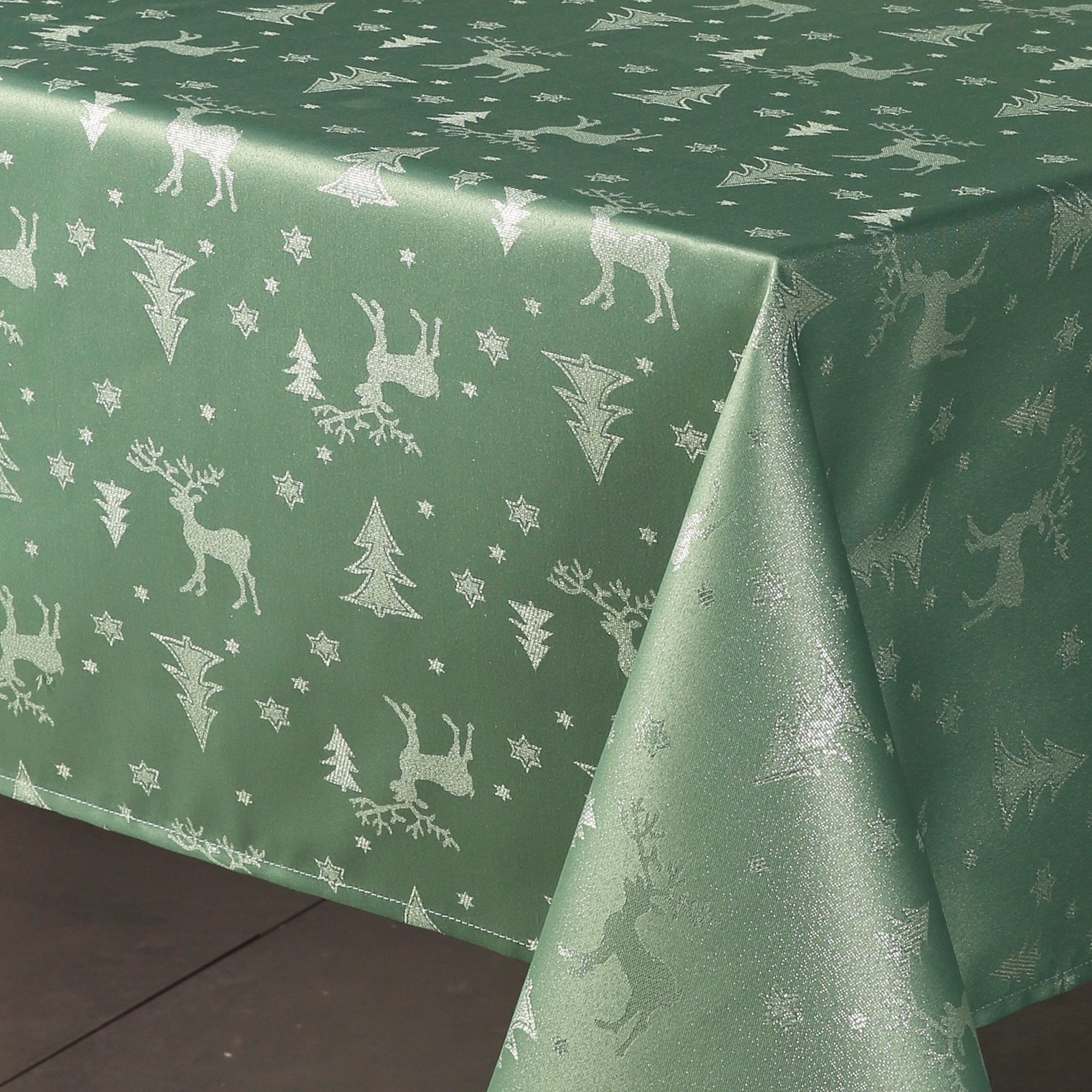 Beautex Tischdecke Lurex Tischdecke Weihnachten, Silber Gold glänzend, Weihnachtstisch (1-tlg)