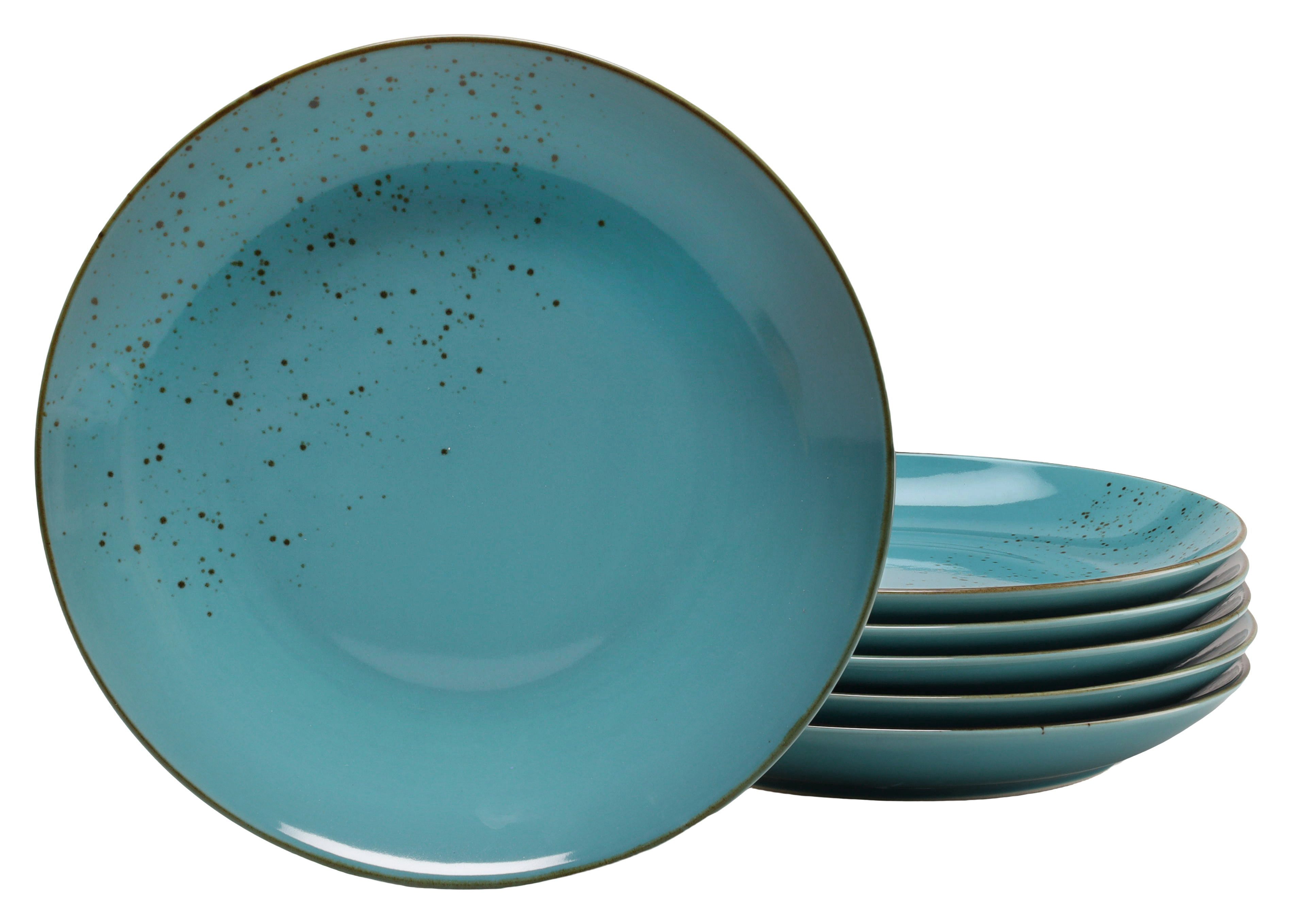 CreaTable Speiseteller Essteller NATURE COLLECTION, (6 St), Teller Set für 6 Personen, Ø 27 cm, Steinzeug, flache Teller