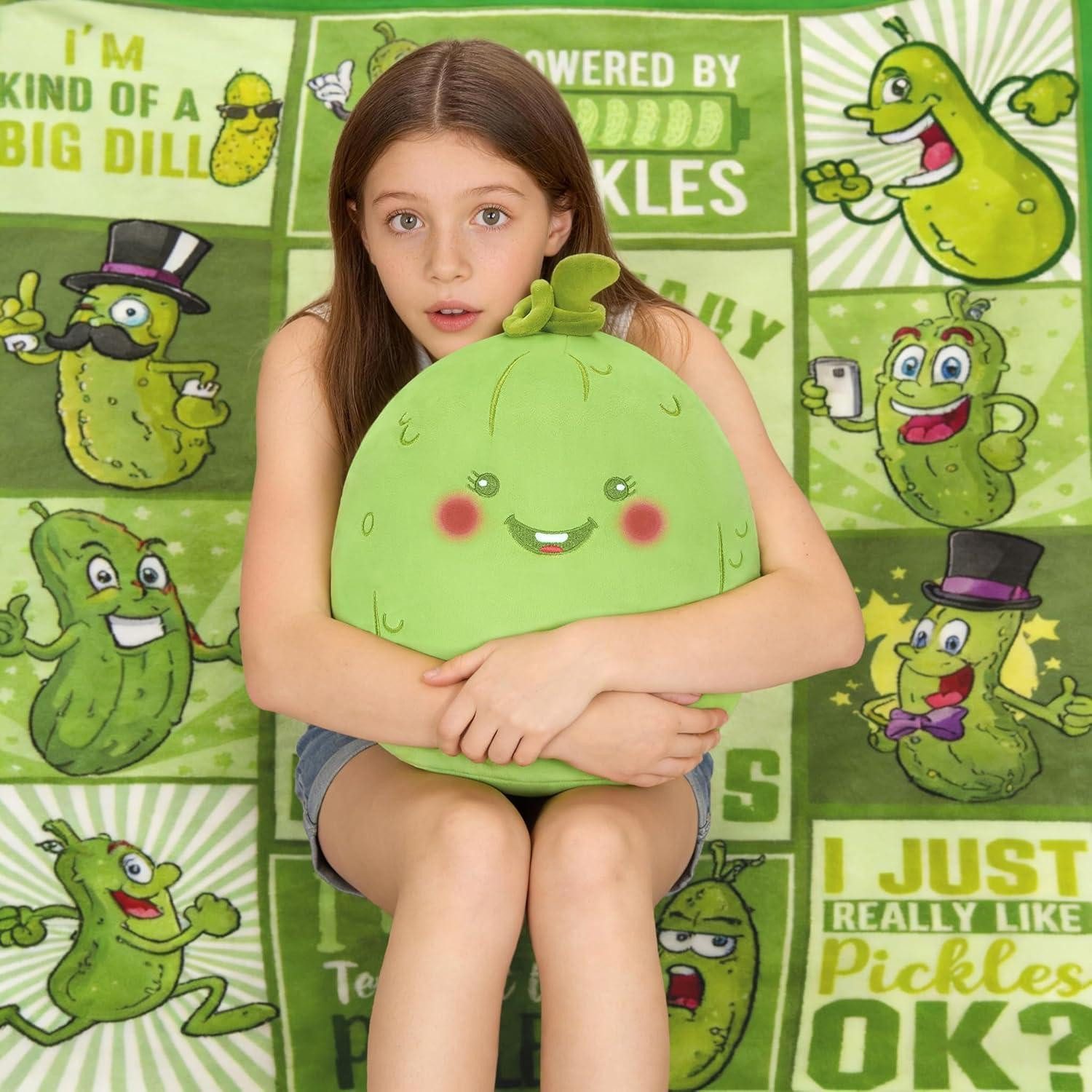 LuxusKollektion Kuscheltier Plüschtier Kuscheltier Kawaii Kissen Plüsch 30cm Gurke Grün