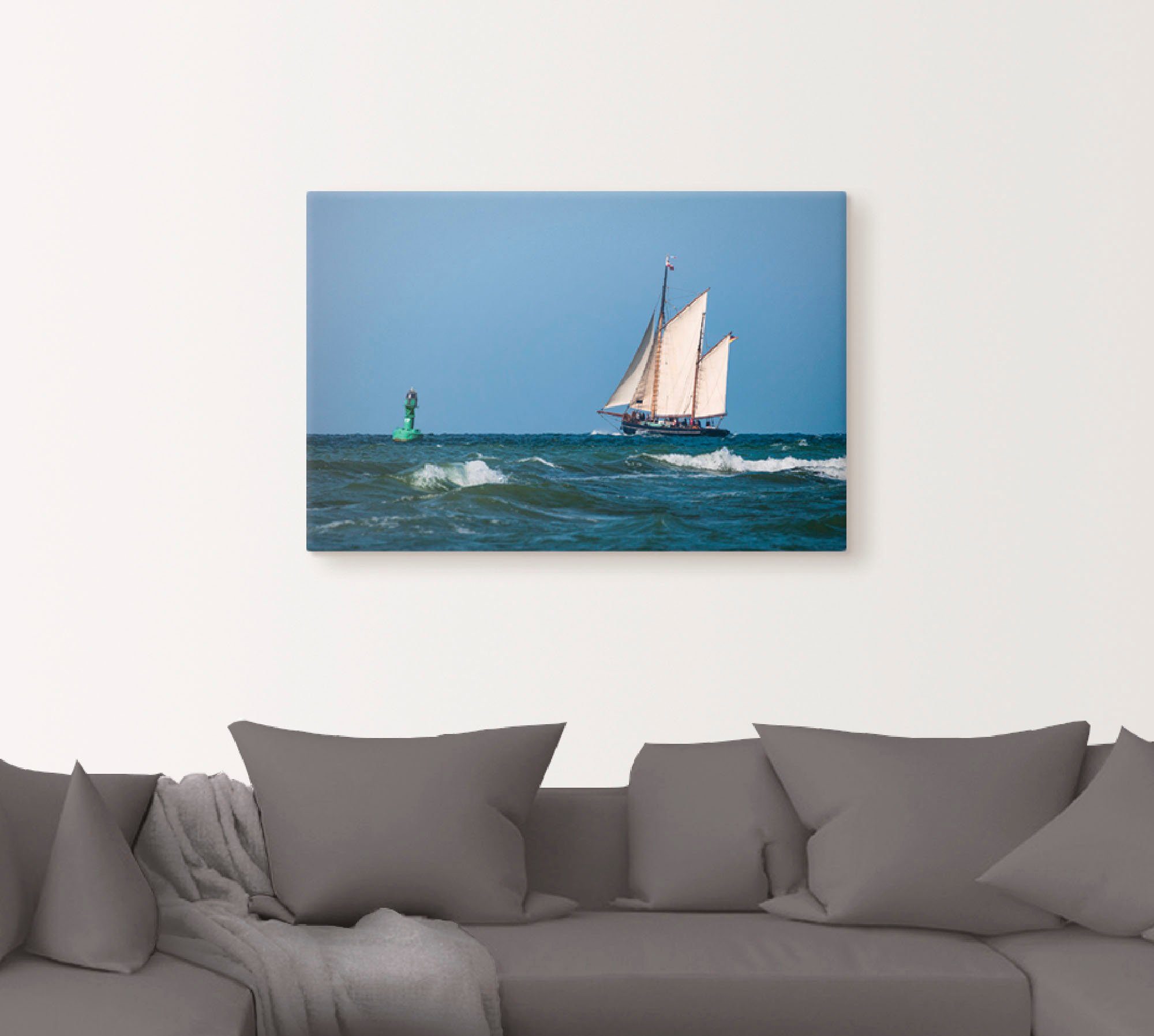 Artland Leinwandbild Segelschiff auf der Ostsee, Boote & Schiffe (1 St), auf Holzrahmen gespannt