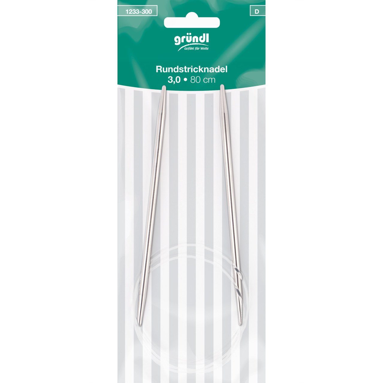 Bastelnaturmaterial Gründl Rundstricknadeln 3 mm 80 cm