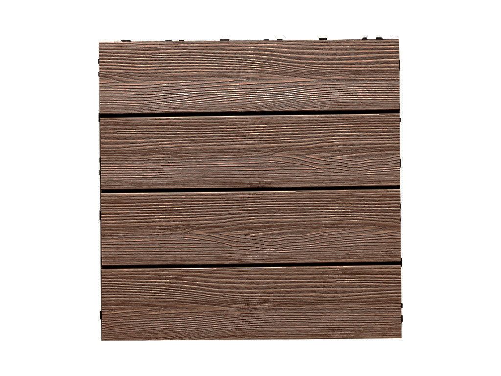 Outgarden Terrassenplatte WPC-Fliese Holzoptik Braun, WPC 40x40, Braun