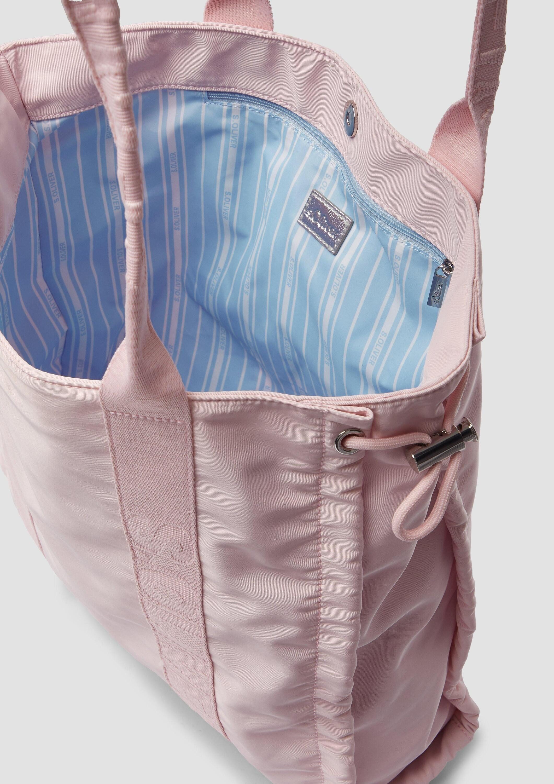 s.Oliver Shopper Tasche, Shopper mit Logo und Kordelzug-Details