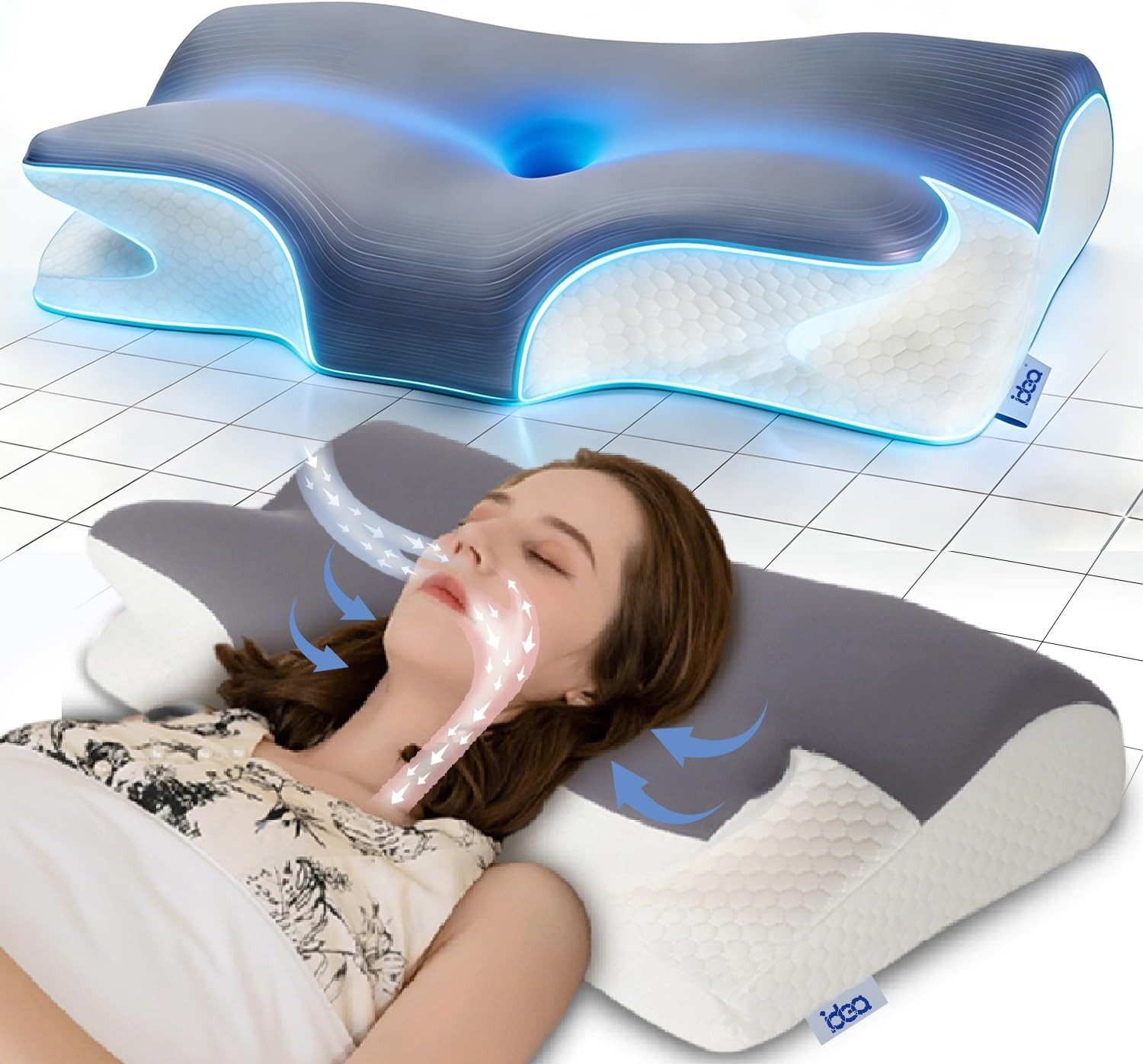 Esun Nackenstützkissen Nackenstützkissen, Kopfkissen Memory Foam, Kissen Seitenschläferkissen, Füllung: Memory Foam, Seitenschlafer, Rückenschlafer, Bauchschlafer, Set, Kissen vom OEKO-TEX® und CertiPUR Getestet, für Seiten Rücken & Bauchschläfer, Nackenkissen