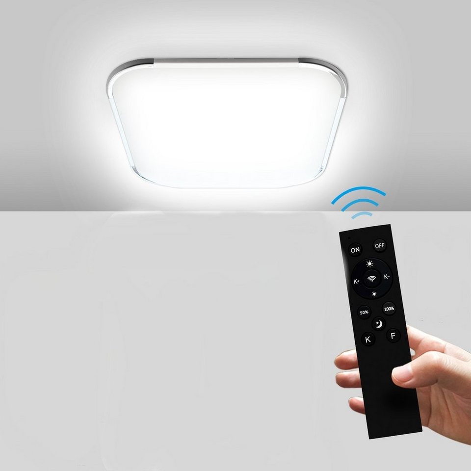 Clanmacy LED Deckenleuchte LED Deckenlampe Ultraflach modern weiß Dimmbar  Wohnzimmer 12W-96W