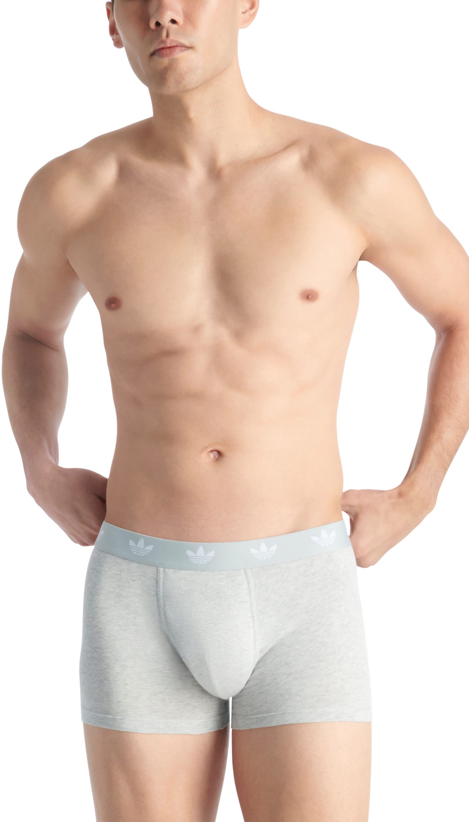 adidas Originals Trunk Comfort Flex Cotton (2er Pack) weich, elastisch, Baumwollmix, Logo-Bund, ohne Eingriff