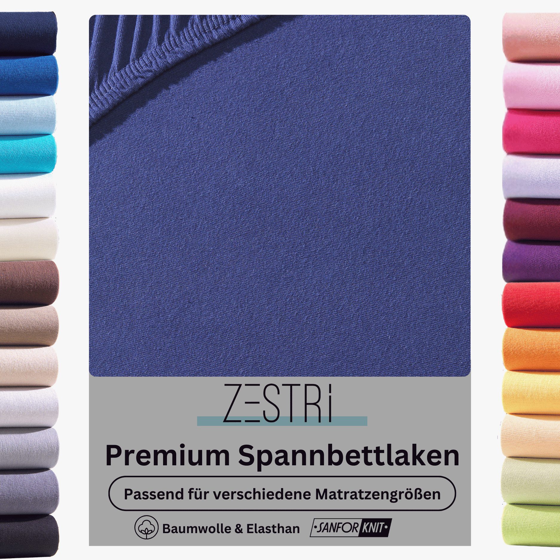 Zestri Spannbettlaken Boxspringbetten Wasserbetten Matratzen Jersey Premium günstig online kaufen