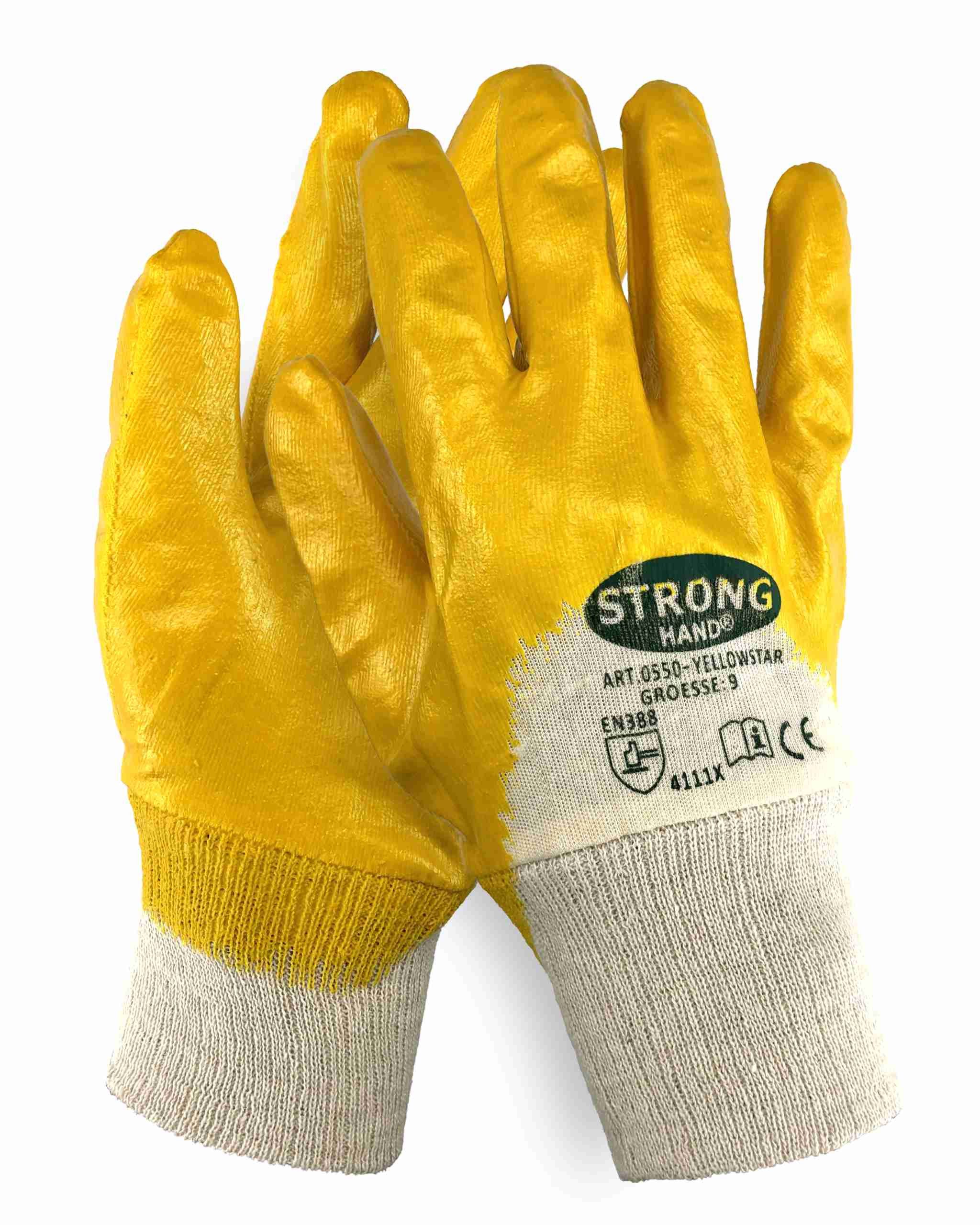 Stronghand Arbeitshandschuhe Yellowstar 0550 Arbeitshandschuhe, Gelb Nitril günstig online kaufen