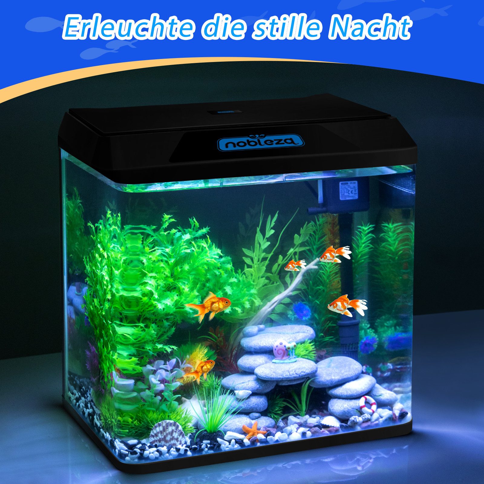 nobleza Aquarien-Set 30L Mini Aquarium Komplettset