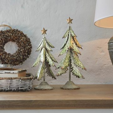 Mirabeau Weihnachtsfigur Deko-Baum 2er Set Cour antikgrün