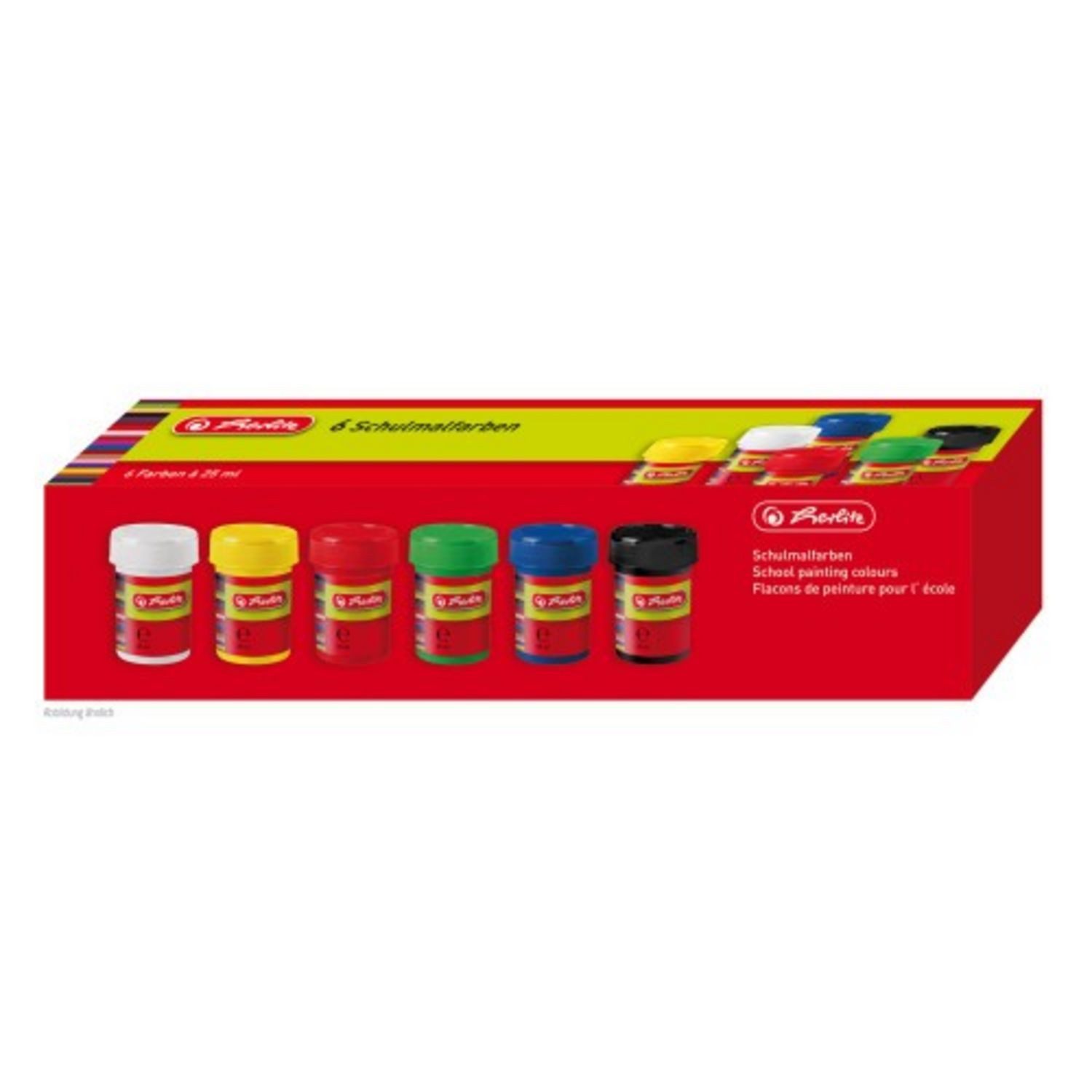 Herlitz Aktenordner Herlitz Schulmalfarbe 6 Töpfe je 25 ml