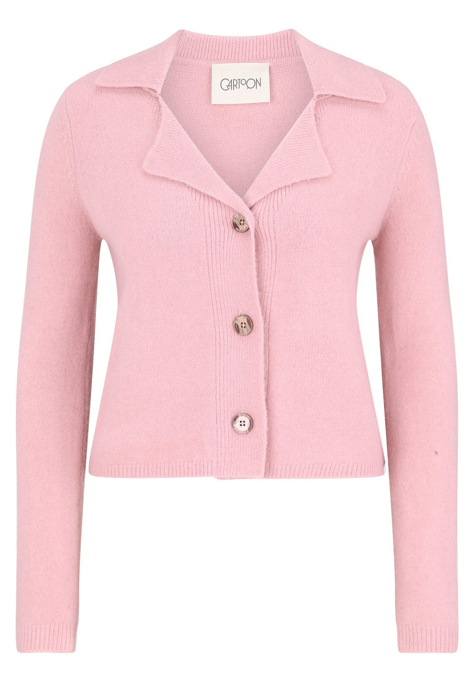 Cartoon Strickjacke Damen Strick-Cardigan mit Reverskragen günstig online kaufen