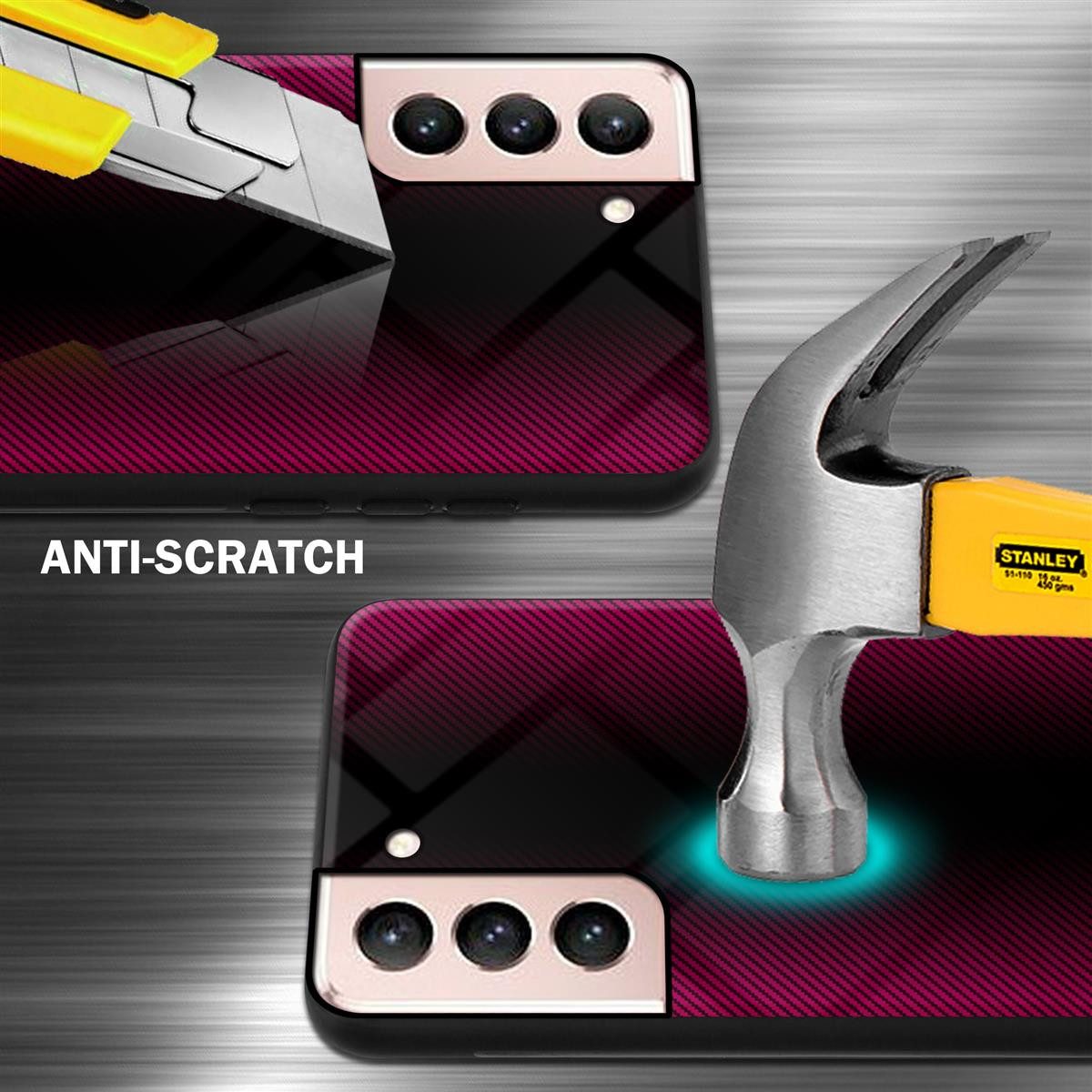 Cadorabo Handyhülle für Samsung Galaxy S21 5G Hülle Samsung Galaxy S21 5G, Robustes Hard Case - Handy Schutzhülle - Hülle - Back Cover Bumper