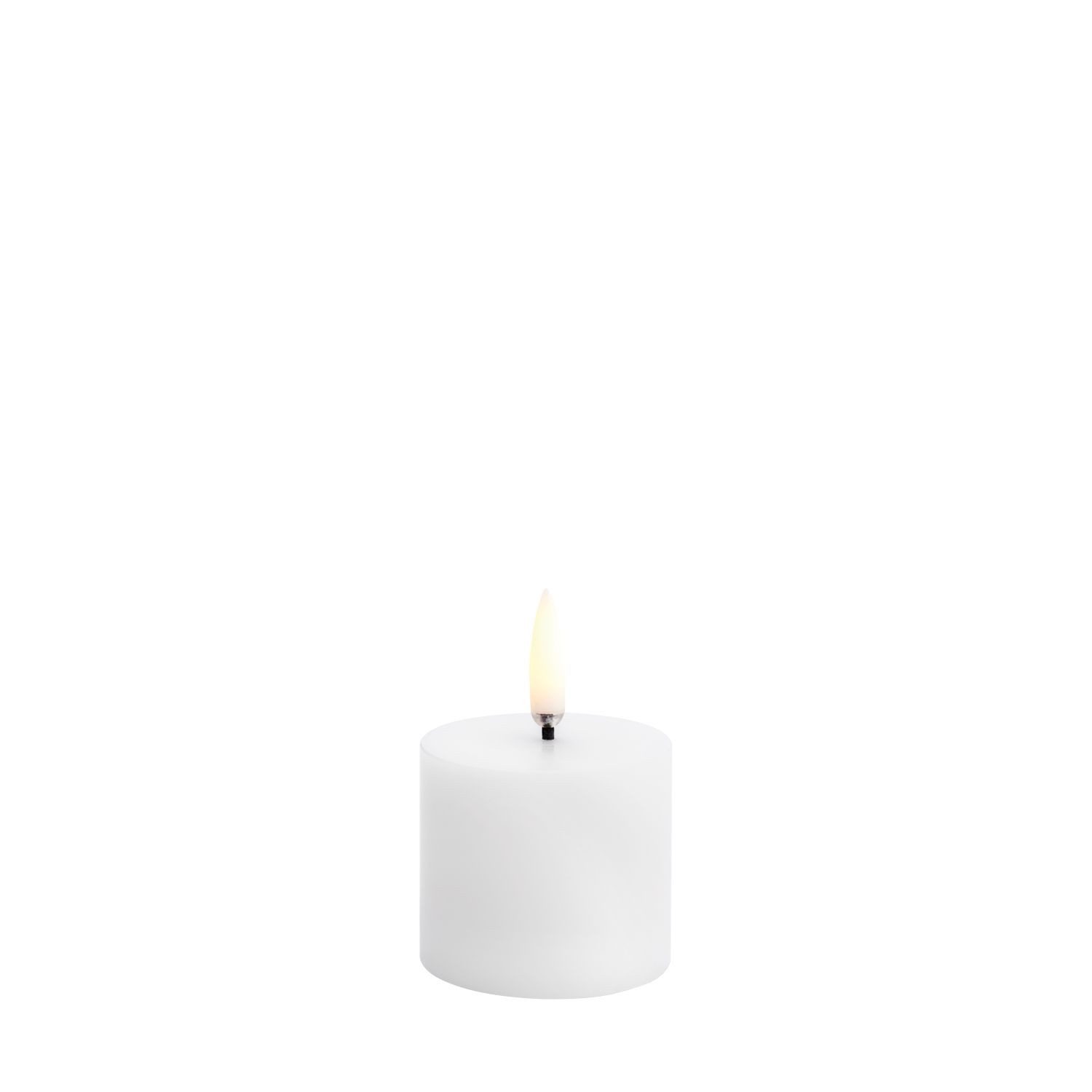 LED-Kerze Echtwachs-Stumpenkerze Mini Nordic White Smooth 4,5 cm