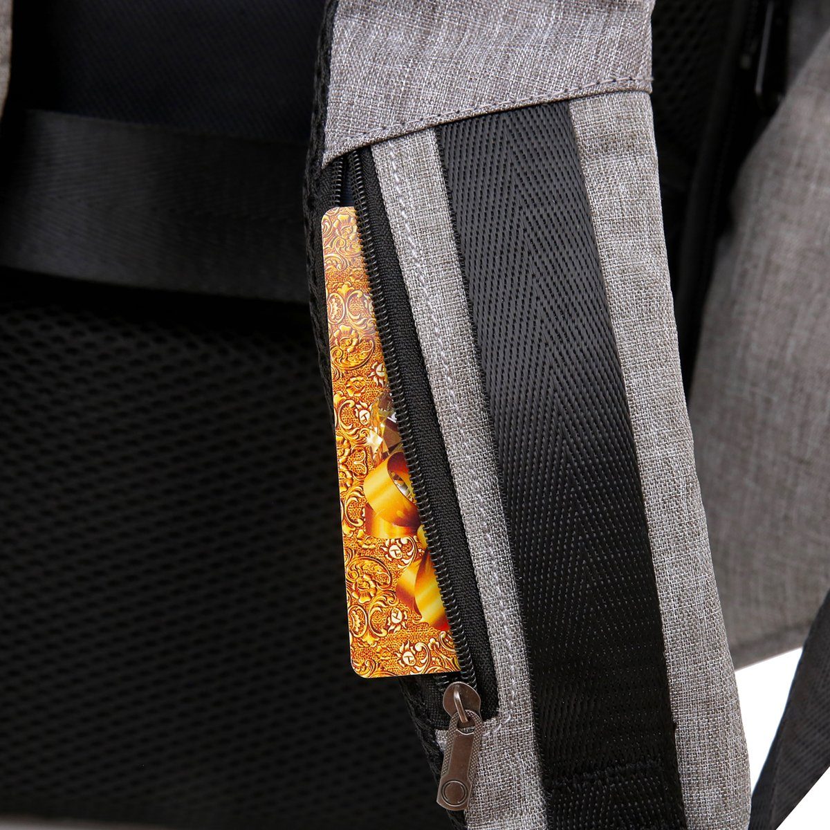 bupell Notebook-Rucksack Anti-Diebstahl grau Laptopfach Rucksack mit