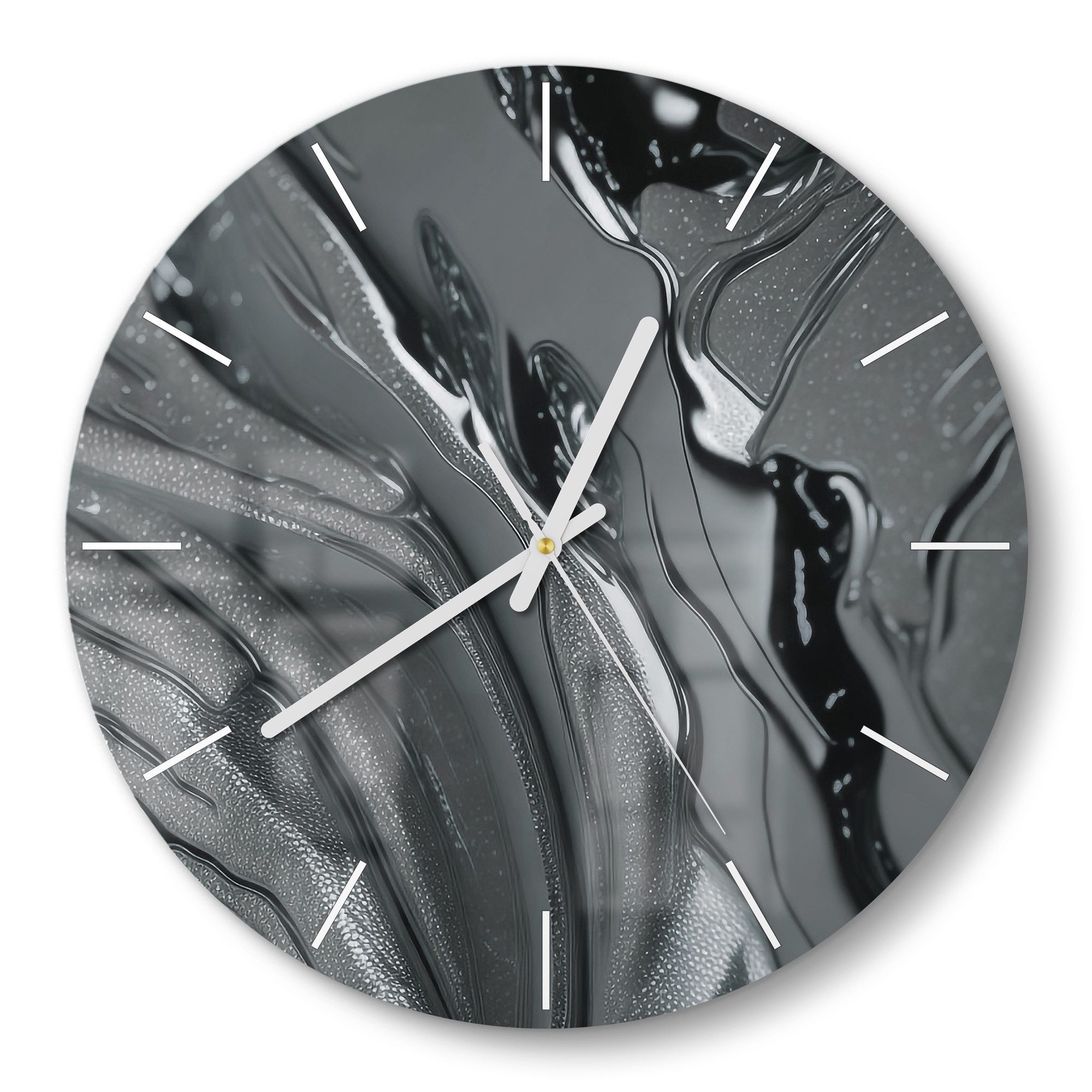 DEQORI Wanduhr 'Metallische Flusslinien' (Glas Glasuhr günstig online kaufen