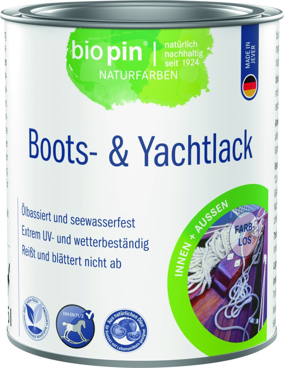 Bio Pin Holzöl Biopin Naturfarben Bootslack 375 ml farblos