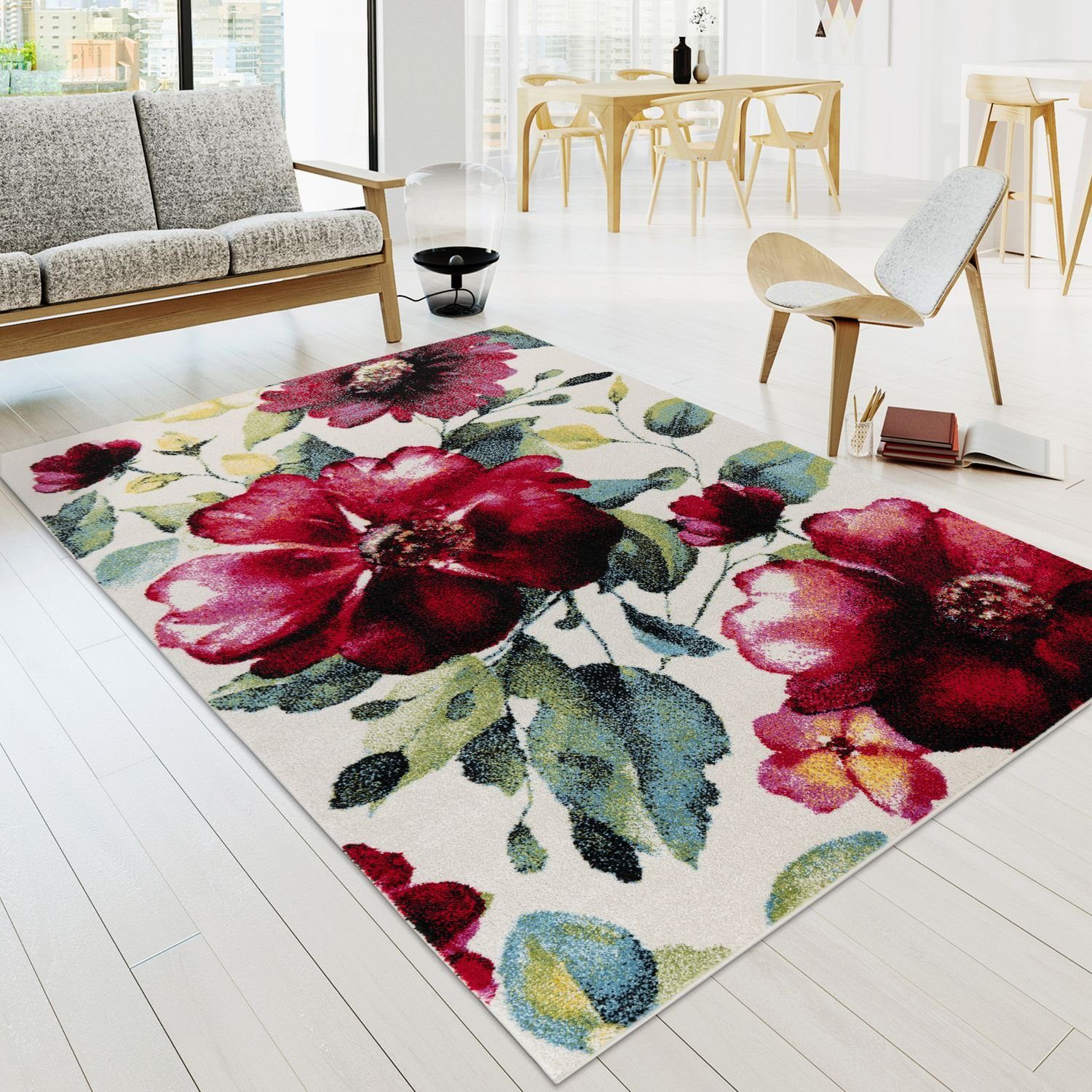 Teppich Wohnzimmer Teppich Bunt Kurzflor Soft Modern Abstrakte Designs, TT Home, rechteckig, Höhe: 16 mm Bunt 7