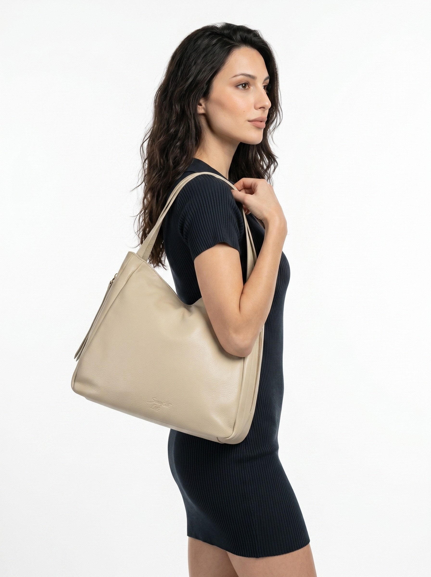 Samantha Look Umhängetasche, echt Leder, Made in Italy
