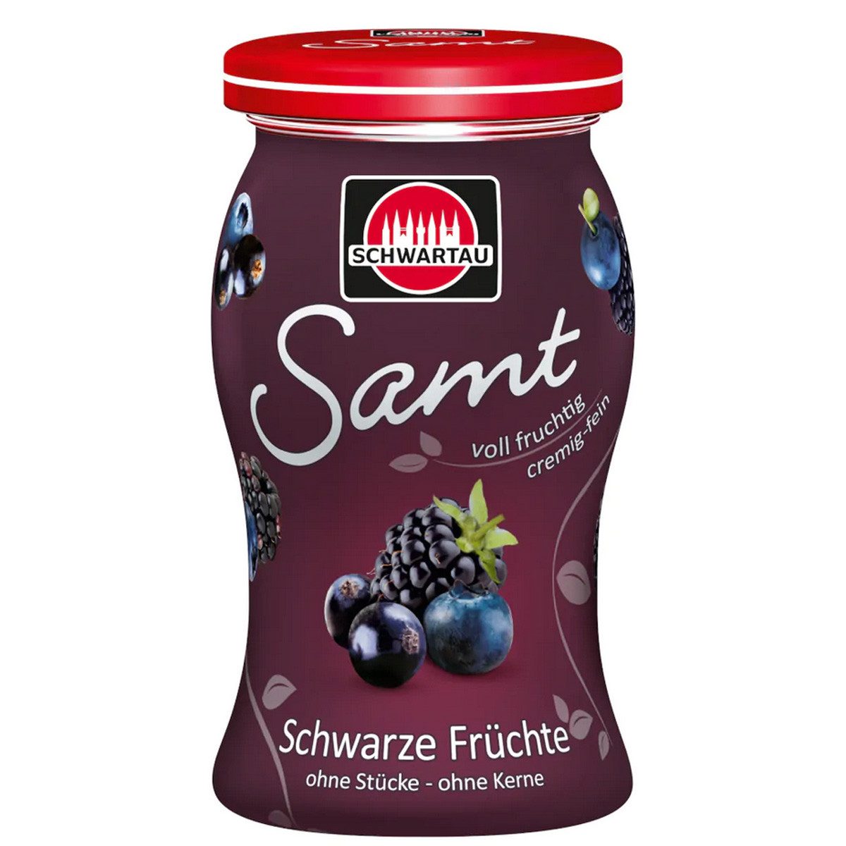 SCHWARTAU Fruchtaufstrich, Schwartau Samt Schwarze Früchte cremig feiner Fruchtaufstrich 270g