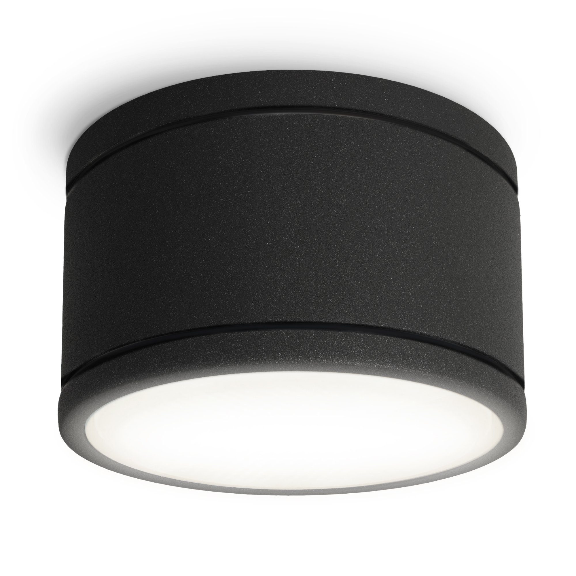 dimmbar Bad rund Neutralweiß Aufbauleuchte GX53 Aufbauspot IP44 CELI-WX 6,5W, mit schwarz SSC-LUXon LED