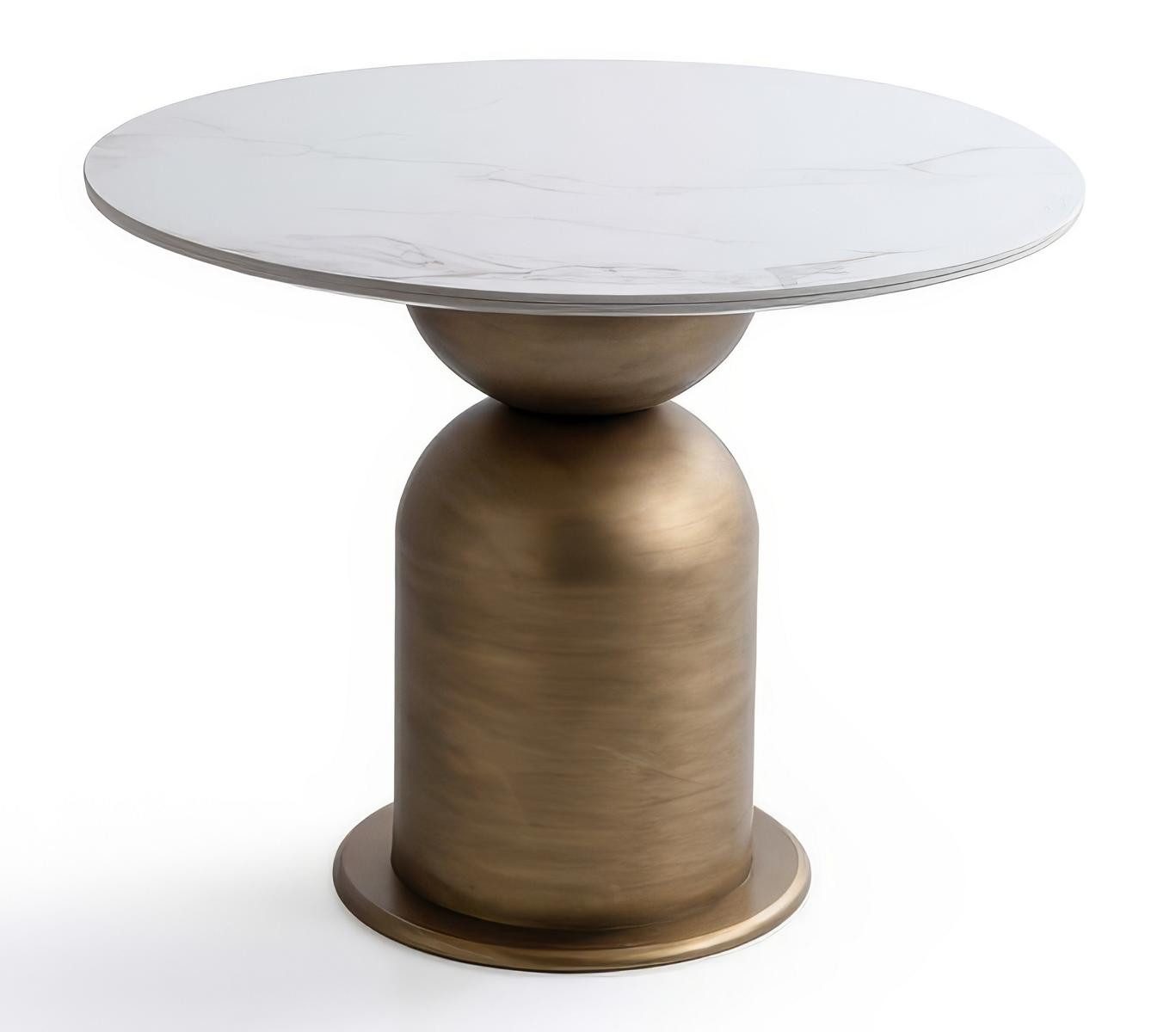 JVmoebel Couchtisch Couchtisch Modern Gold Weiß Marmor Optik Luxus Beistelltisch Design, Made in Europa
