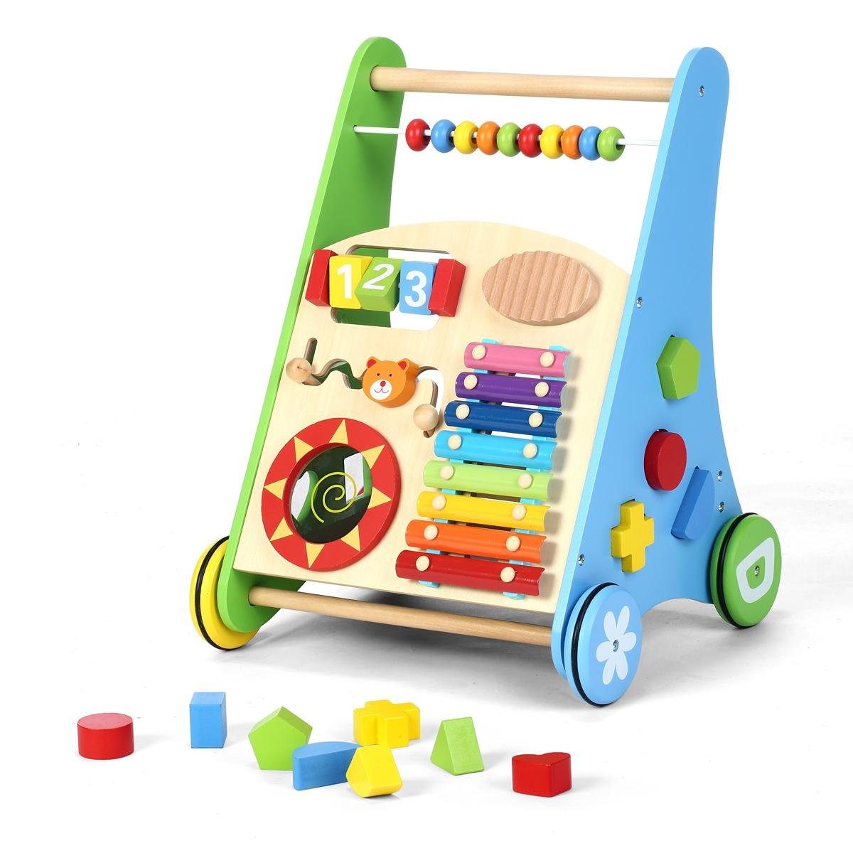 COIL Babywalker Lauflernwagen 3in1, Kinderwagen aus Holz, Lernspielzeug, ab 12 Monaten