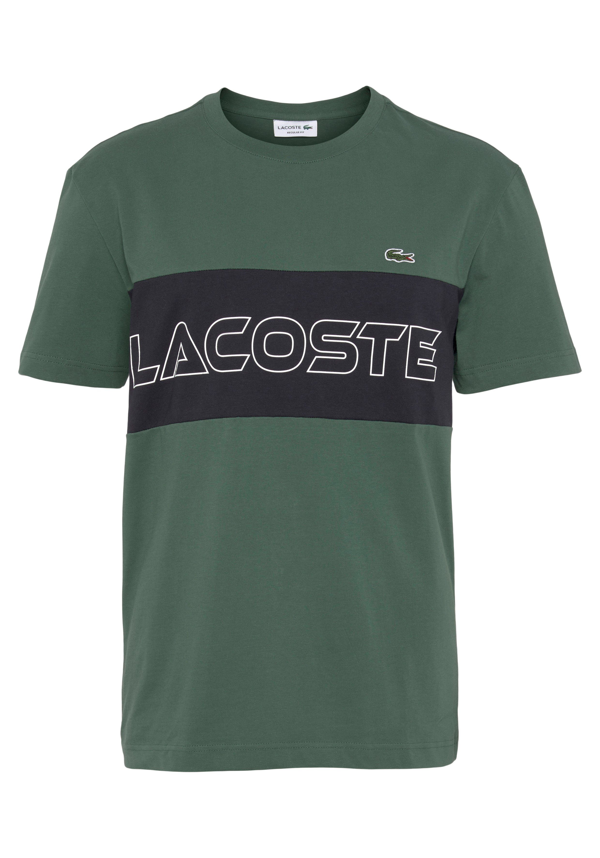 Lacoste T-Shirt T-SHIRT mit großem Print auf der Brust grün-marine | T-Shirts