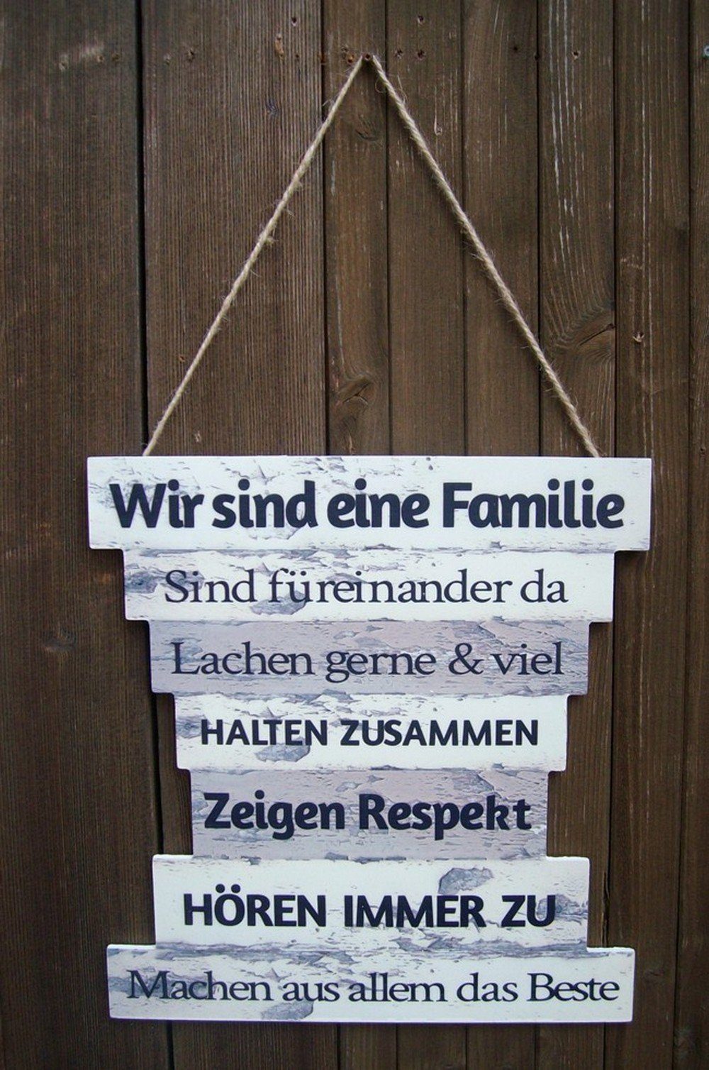Deko-Impression Wanddekoobjekt Holzschild (MDF) Schild bedruckt Familie Familienregeln 32 x 31 (1 St) | Wandobjekte