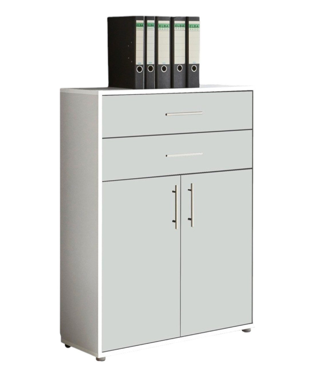 BMG Möbel Aktenschrank BMG Möbel Schubkasten Schrank, 2 Türen in 15 verschiedenen Farben (84,4 x 113,6 x 33 cm) Fronten Matt oder Hochglanz, Made in Germany