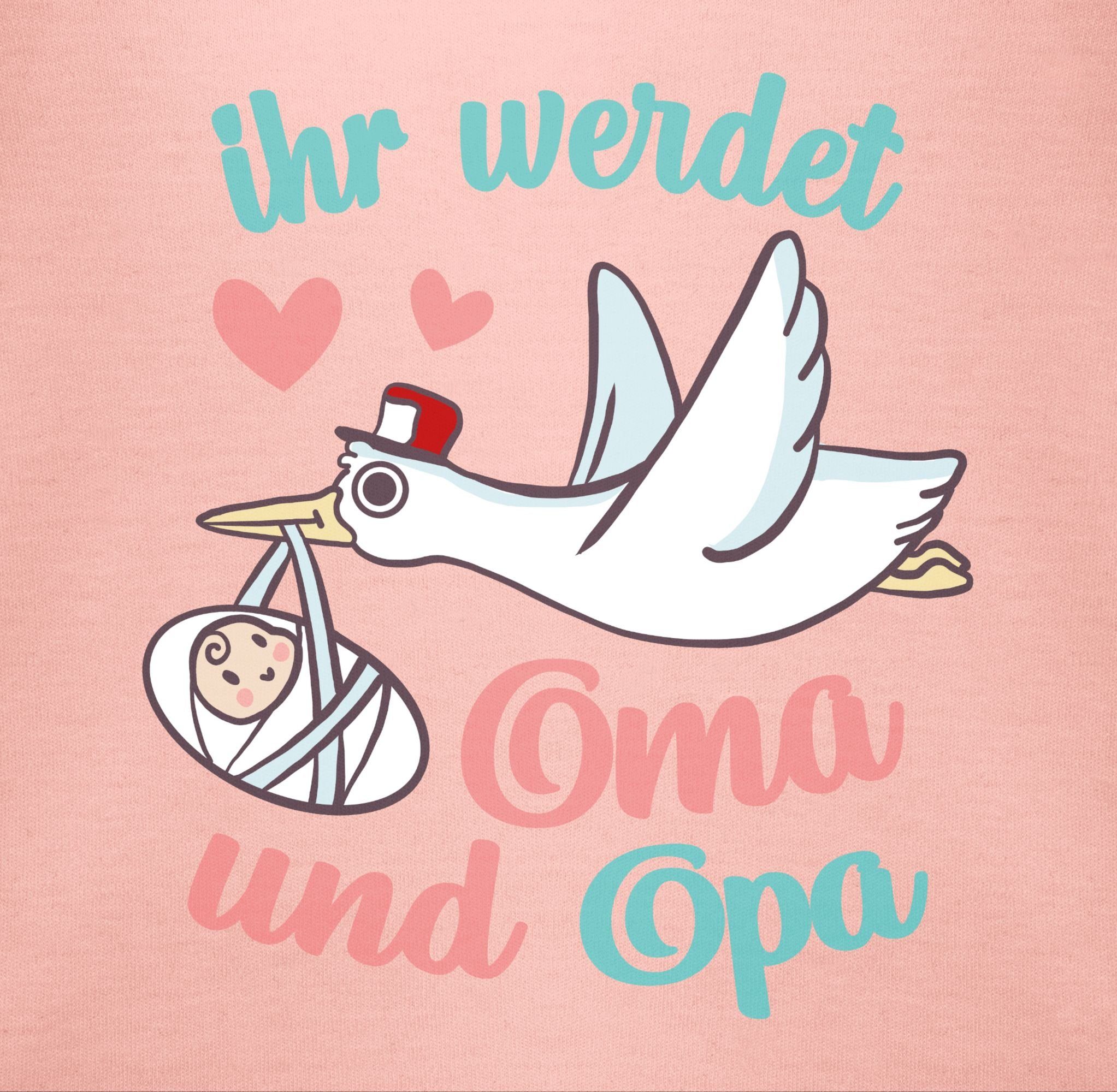 werdet Babyrosa Shirtracer - Storch Ihr Zur Opa Geburt und Oma Shirtbody 2