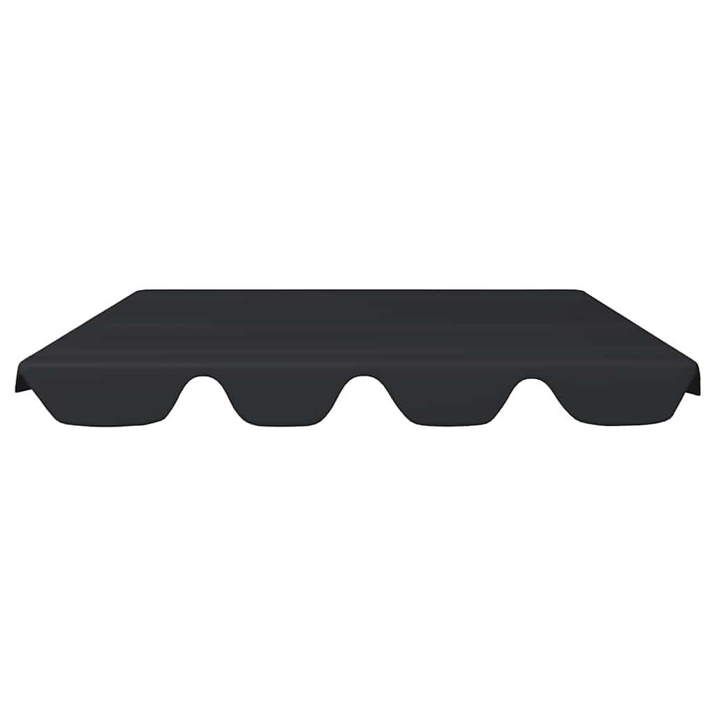 vidaXL Pavillon-Ersatzdach Ersatzdach für Hollywoodschaukel Schwarz 188/168x145/110 cm, 248 x 186 cm