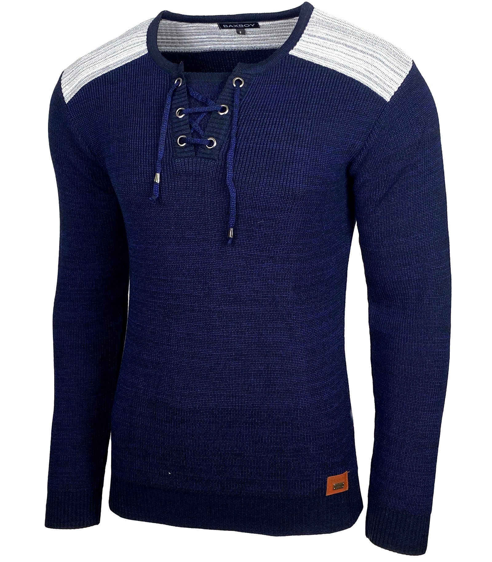 Baxboy Strickpullover Baxboy Herren Pullover V-Neck Strick-Pullover Moderner Männer 52205