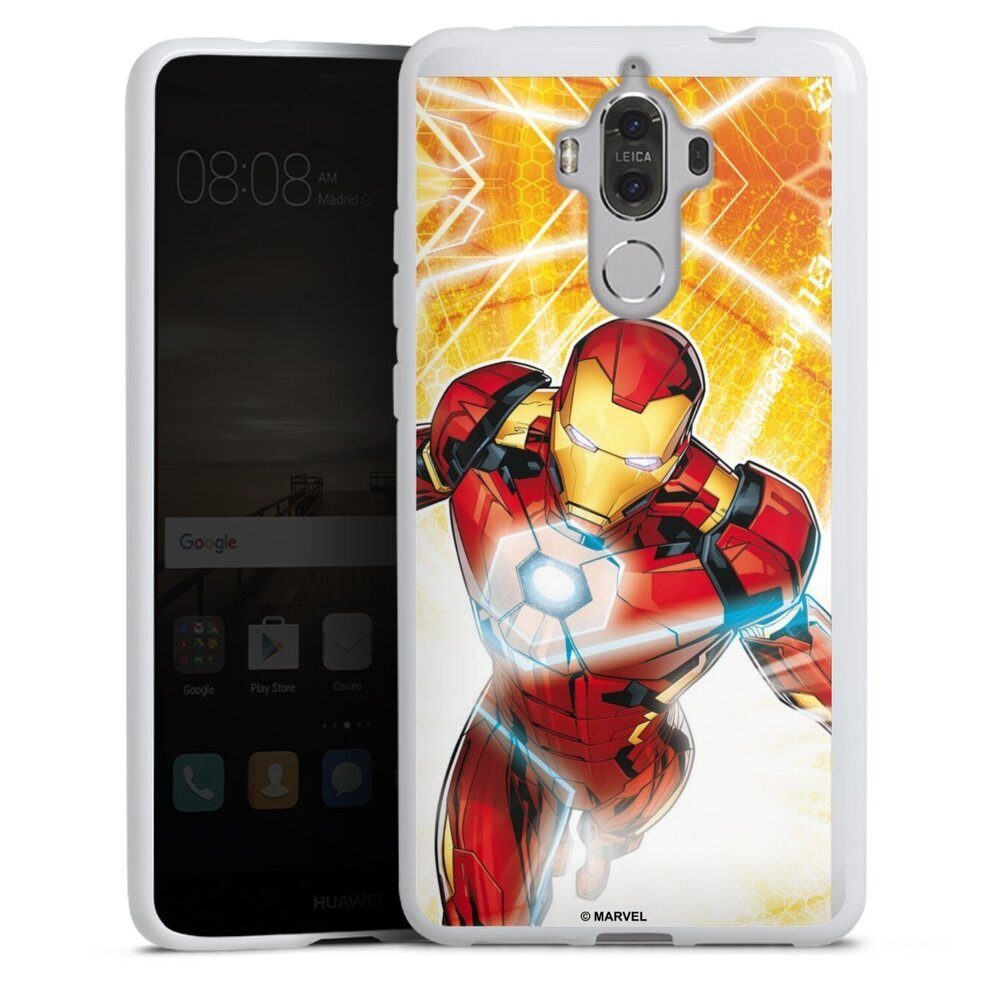 DeinDesign Handyhülle Iron Man on Fire, Huawei Mate 9 Silikon Hülle Bumper Case Handy Schutzhülle