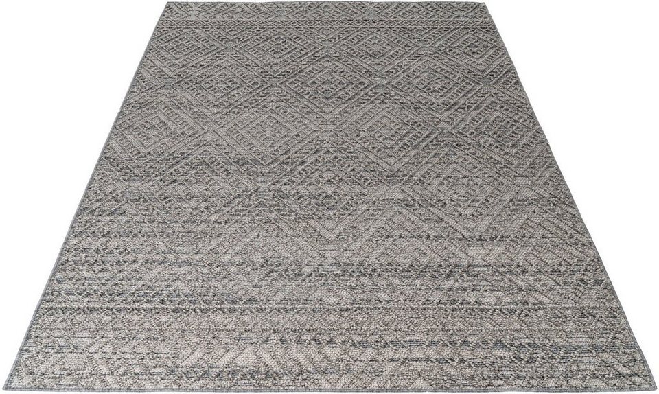 Teppich My Sherpa 377, Obsession, rechteckig, Höhe: 8 mm, Hoch-Tief  Struktur, meliertes Garn, Rauten Design, Outdoor geeignet